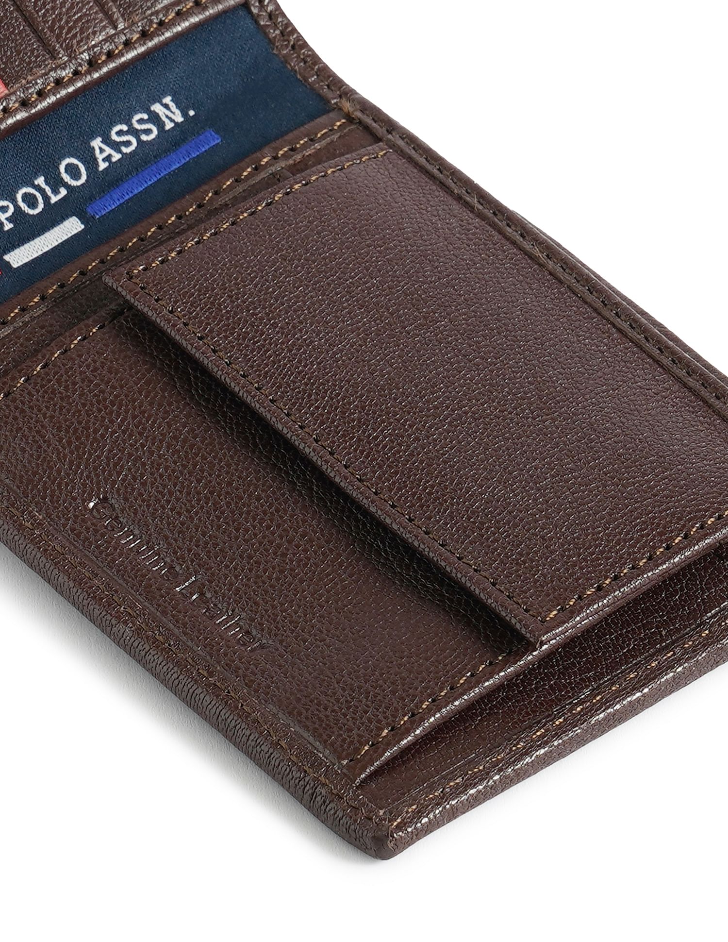 Bi-Fold Textured Wallet Dark Brown - U.S. POLO ASSN. | Large
