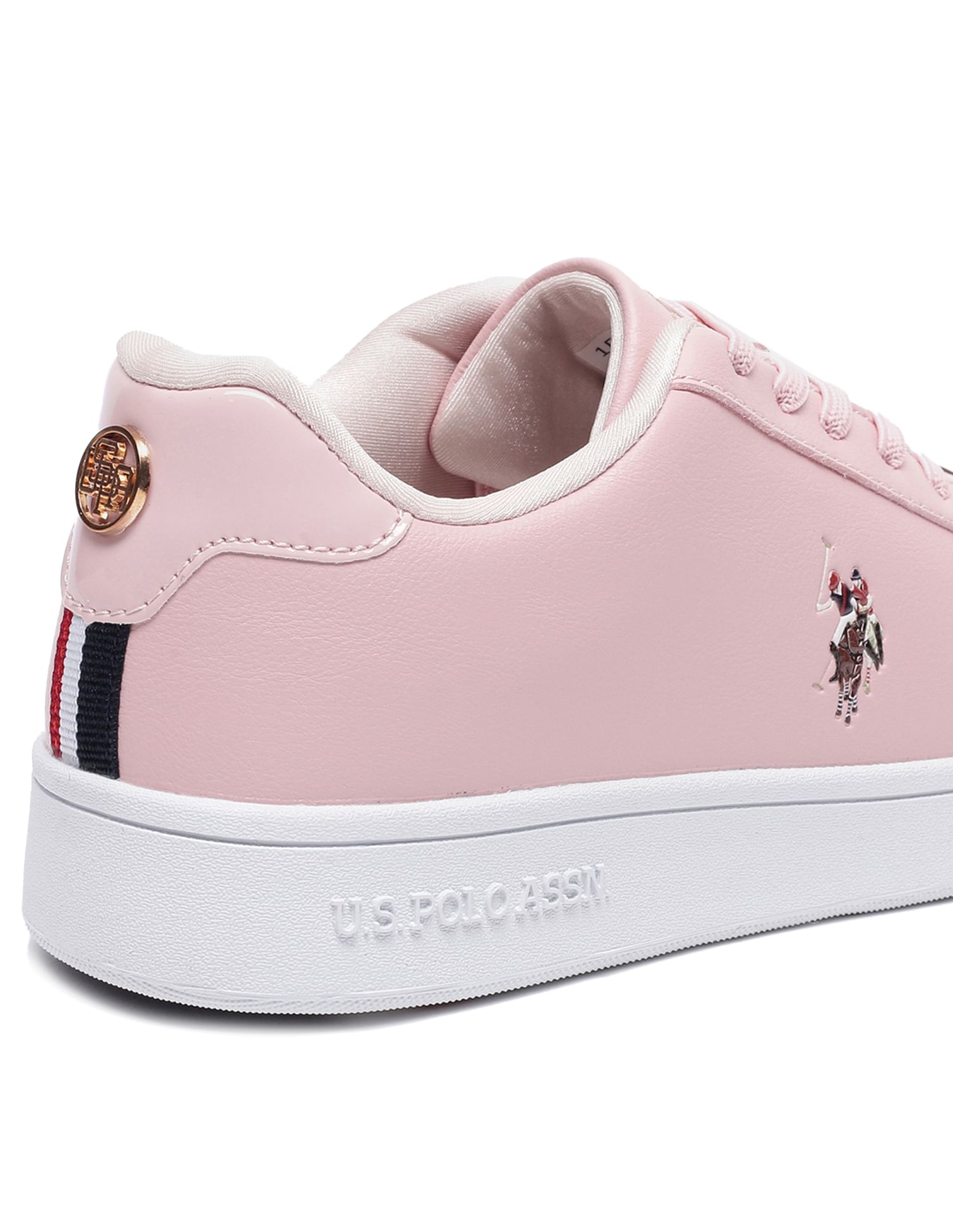 Rylee Panelled Solid Lace Up Sneakers Pink - U.S. POLO ASSN. | Large