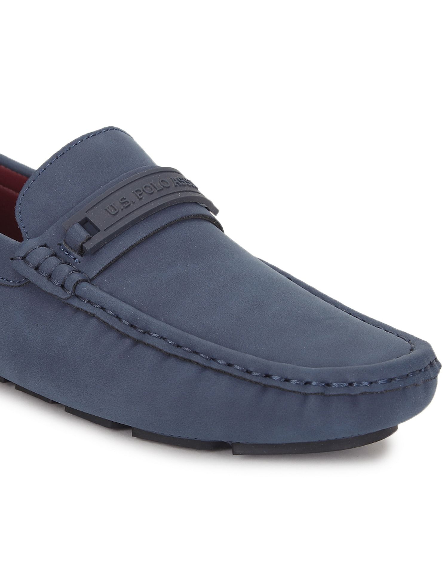 Men Round Toe Textured Scott Shoes Navy - U.S. POLO ASSN. | Large