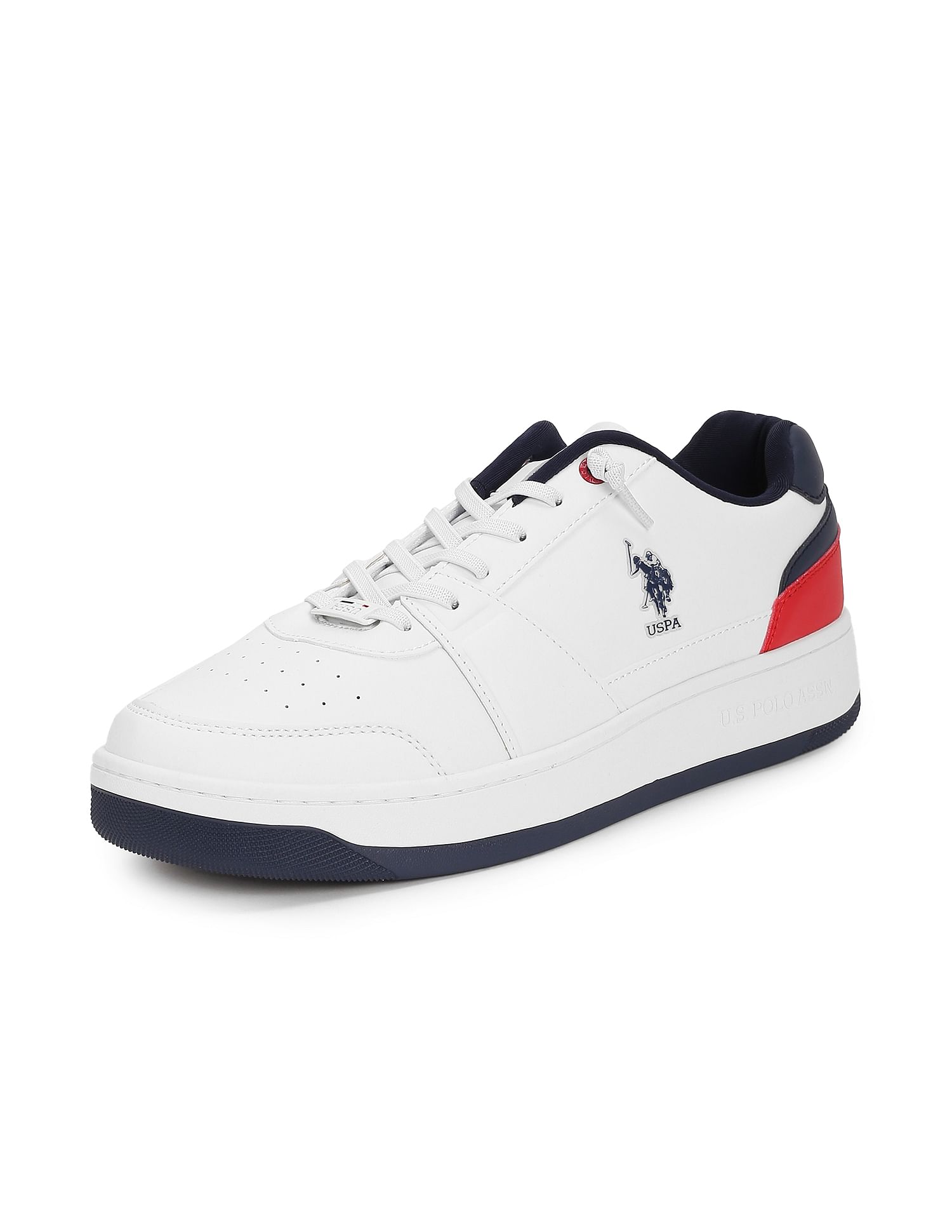 Men Finn Perforated Sneakers White - U.S. Polo Assn. India | Large