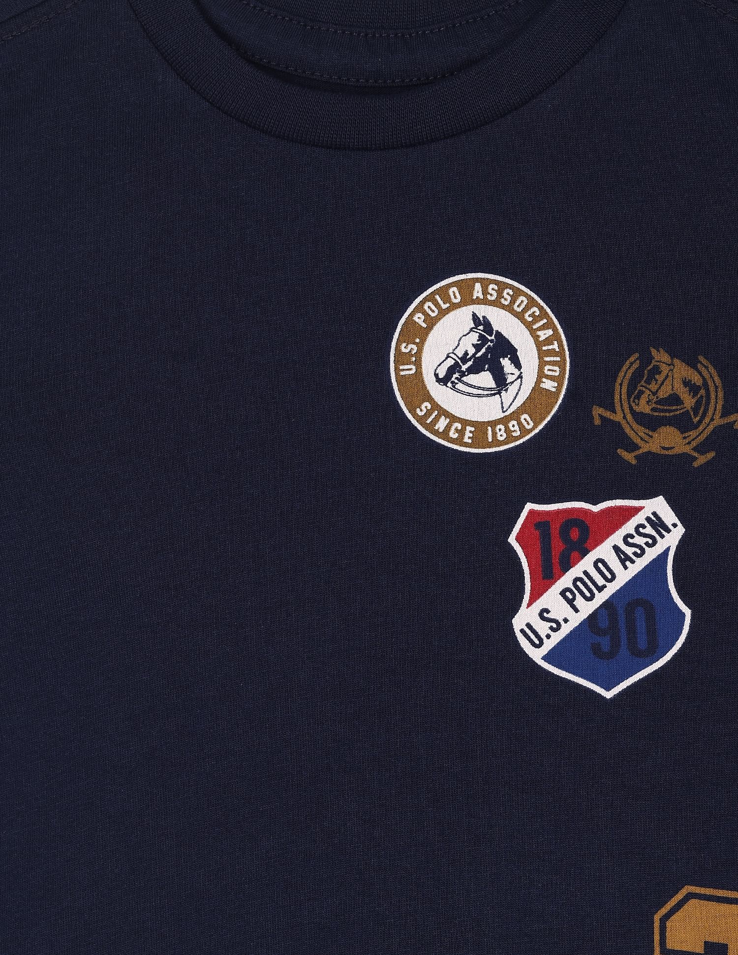 Boys Navy Brand Print Cotton Set Navy - U.S. POLO ASSN. | Large