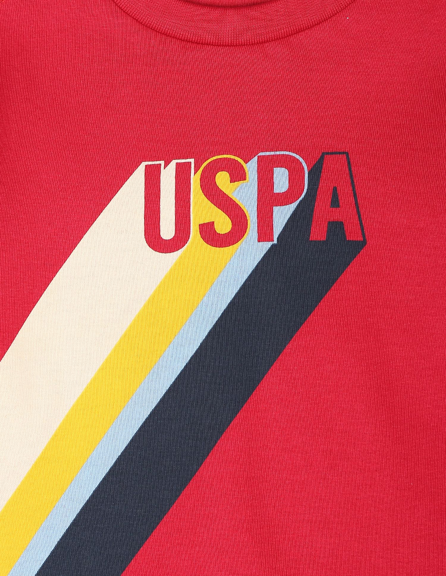 Crew Neck Brand Print T-Shirt - Pack Of 2 Red and Green - U.S. POLO ASSN. | Large