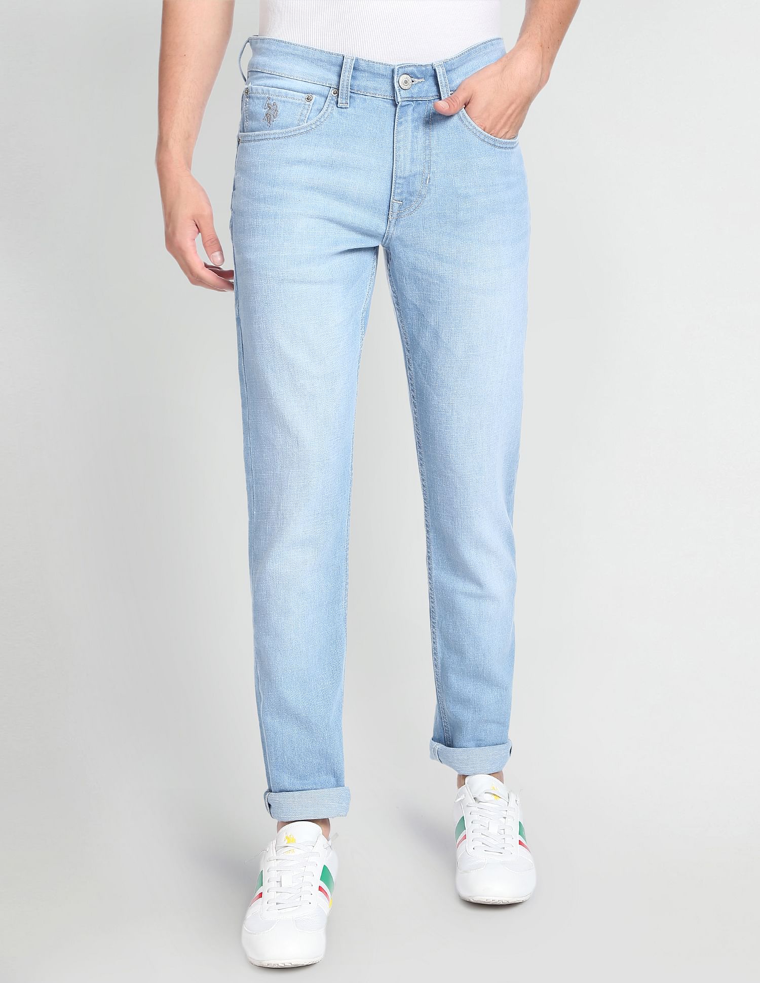 Stone Wash Brandon Slim Fit Jeans Blue - U.S. POLO ASSN. | Large