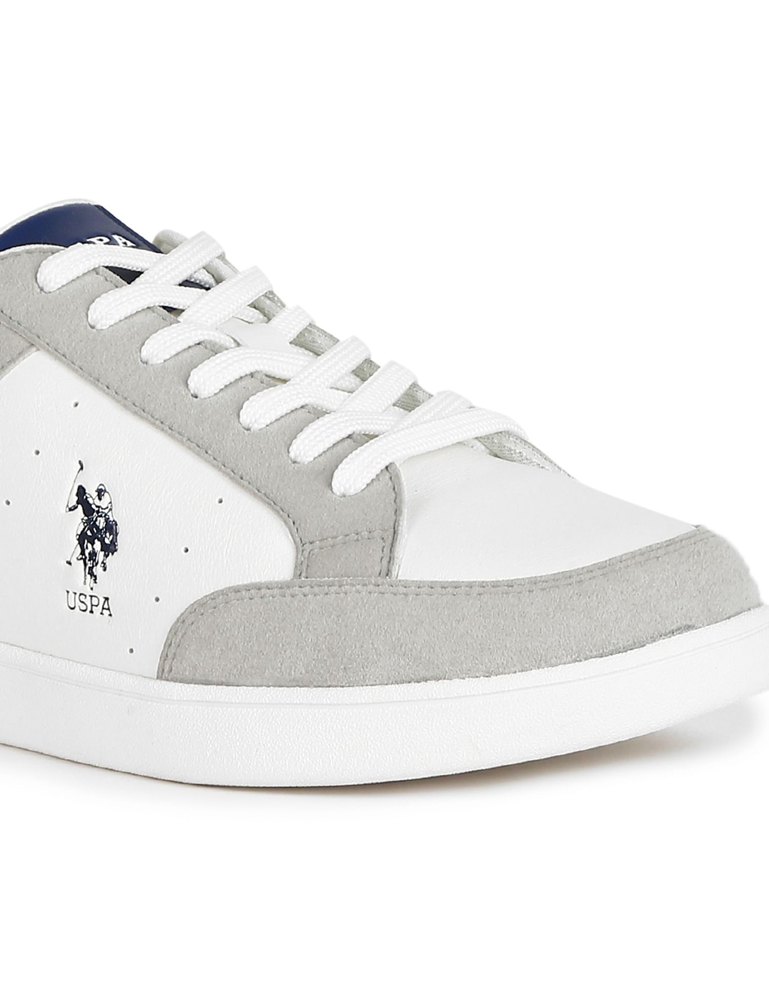 Men Colour Block Lace Up Liotto Sneakers Off-White and Grey - U.S. POLO ASSN. | Large