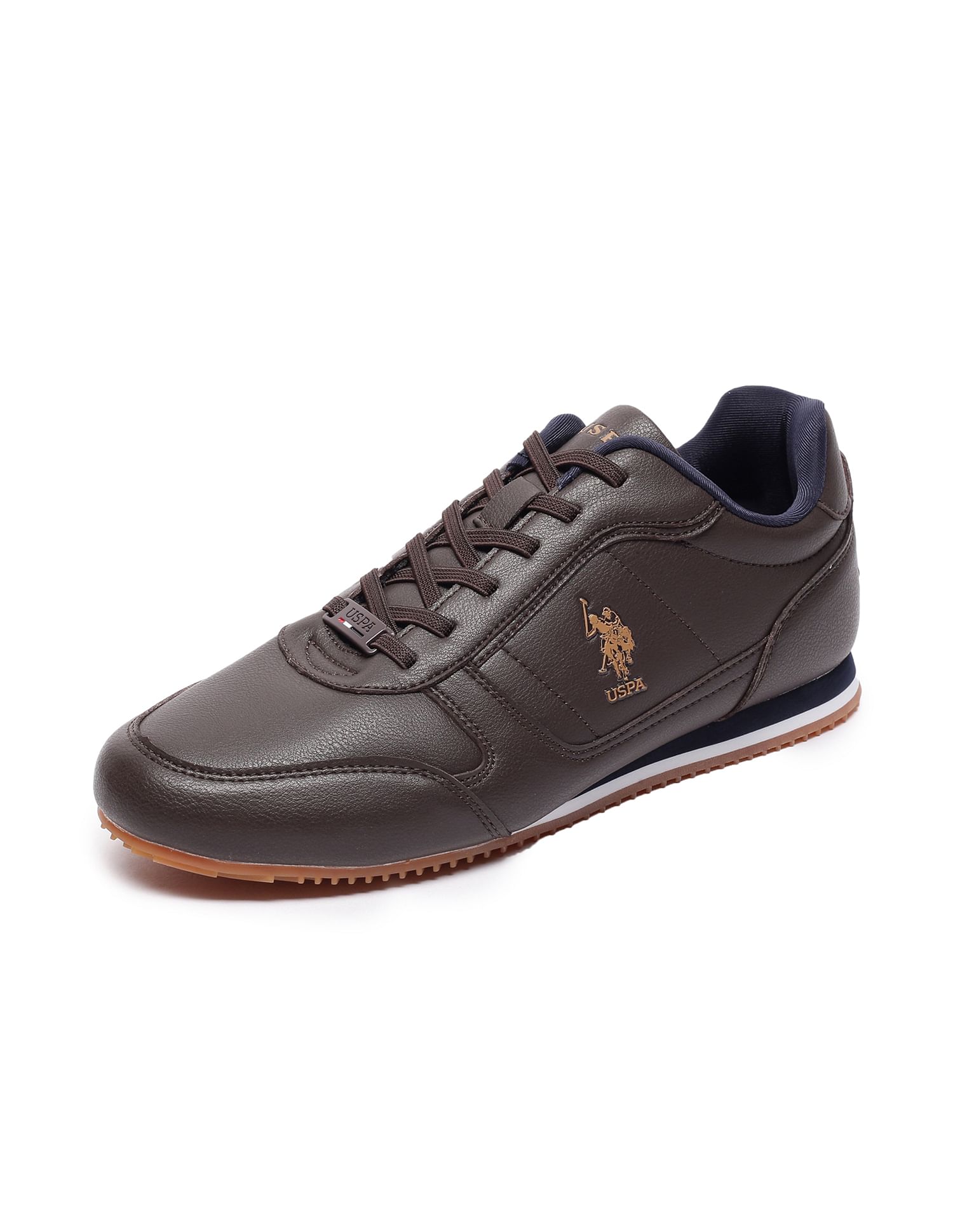 Men Round Toe Solid Mason Sneakers Brown - U.S. POLO ASSN. | Large