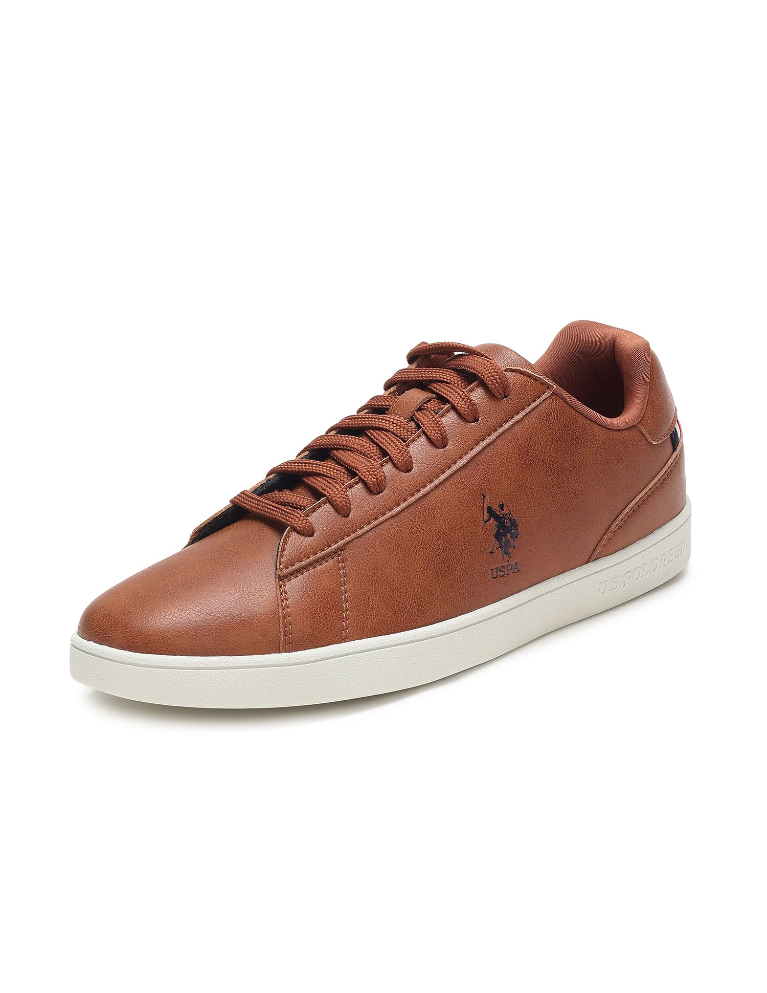 Men Panelled Solid Rheece Sneakers Tan - U.S. Polo Assn. India | Large