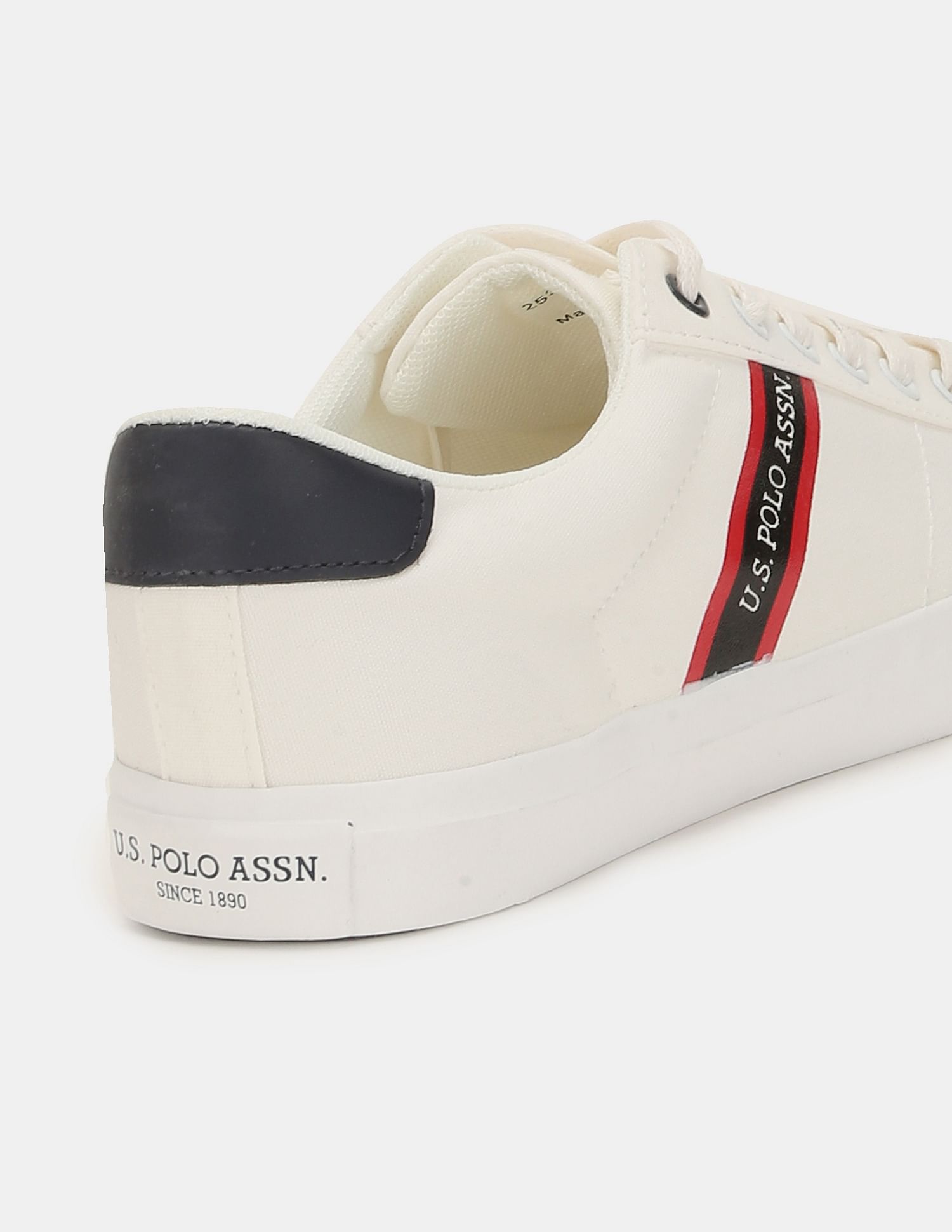 Men Round Toe Lace Up Gaiman 2.0 Sneakers Off White - U.S. Polo Assn. India | Large