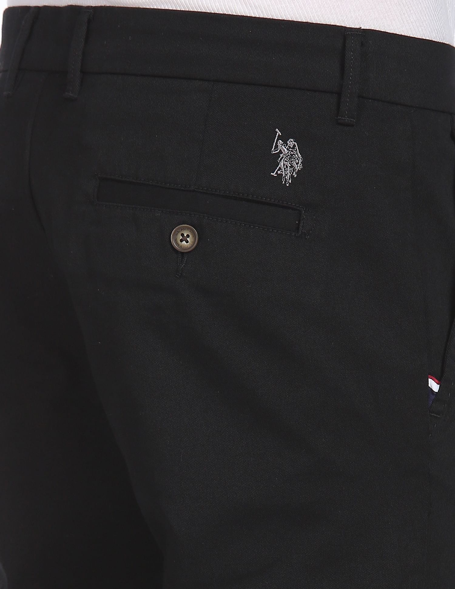 Denver Slim Fit Stretch Chinos Black - U.S. POLO ASSN. | Large