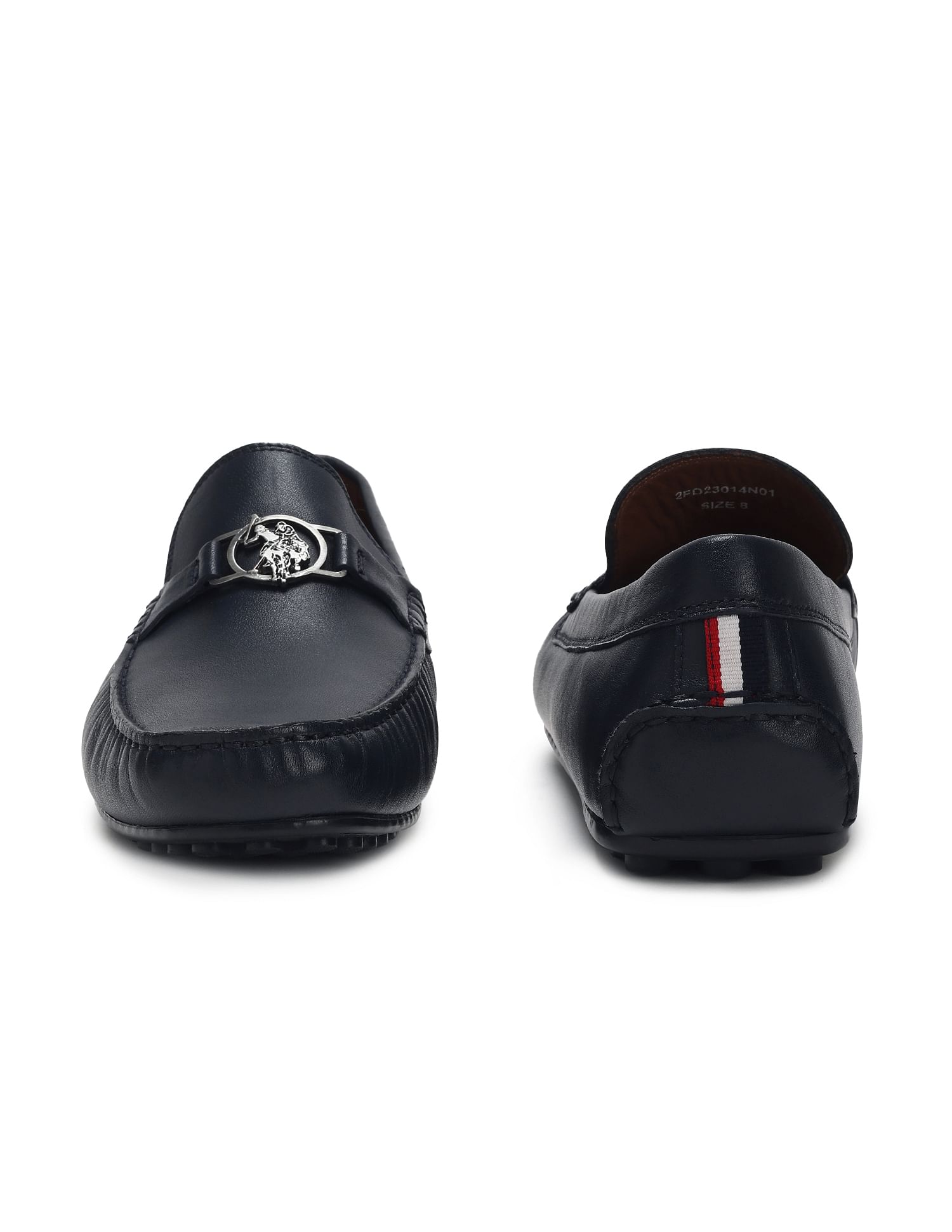 Men Metallic Logo Solid Raptor Slip On Shoes Navy - U.S. Polo Assn. India | Large