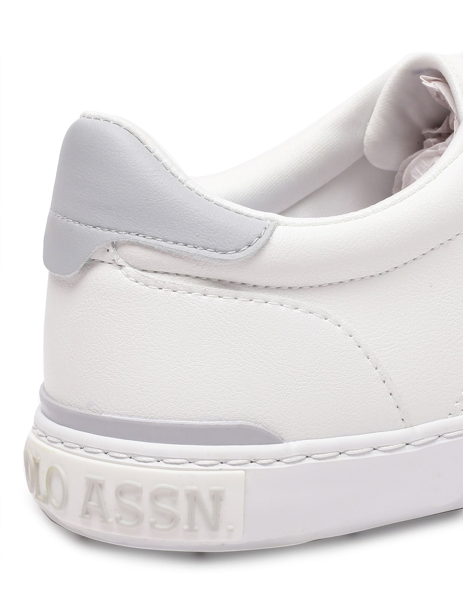 Men Round Toe Solid Gain Sneakers Grey - U.S. POLO ASSN. | Large