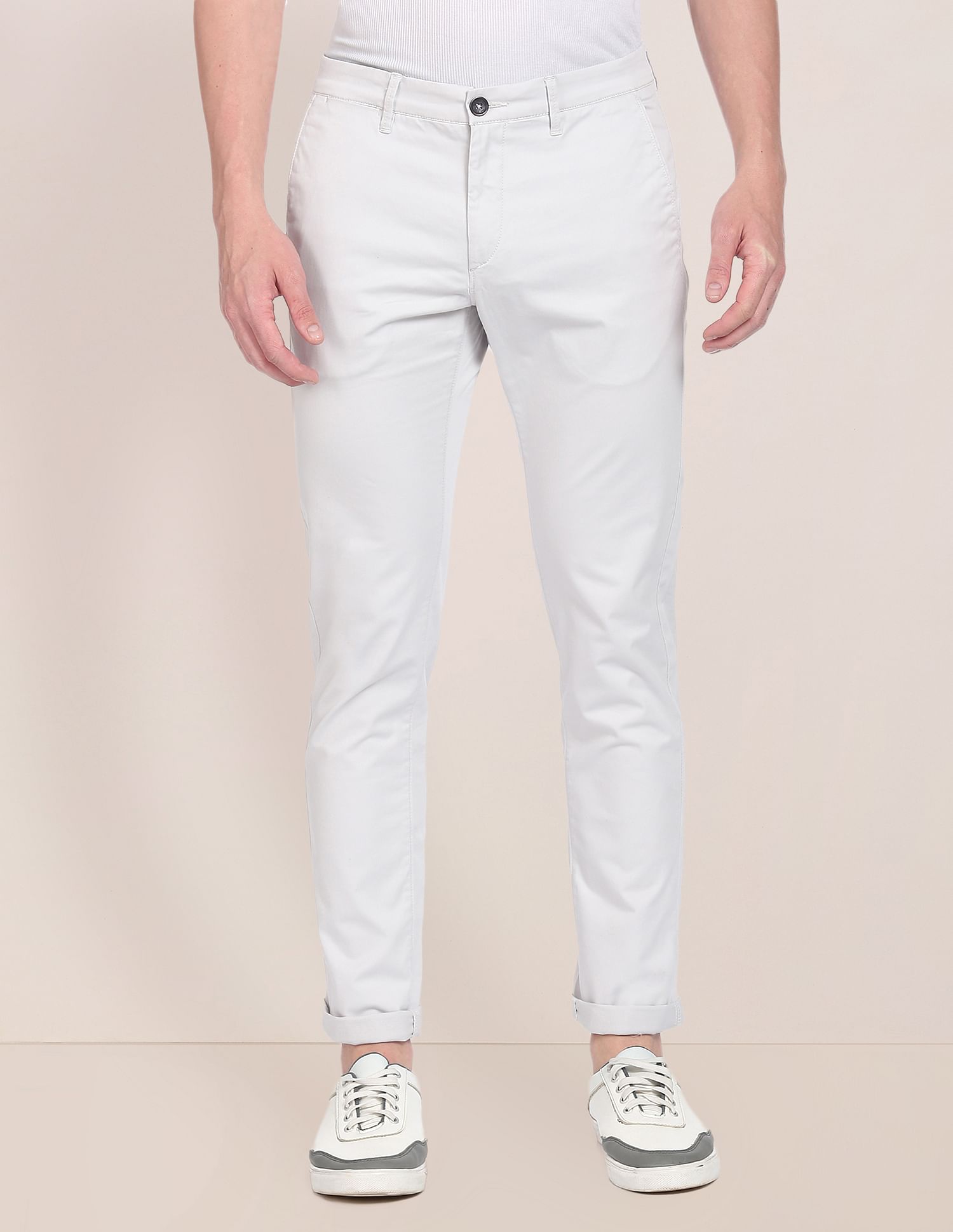 Solid Cotton Stretch Chinos