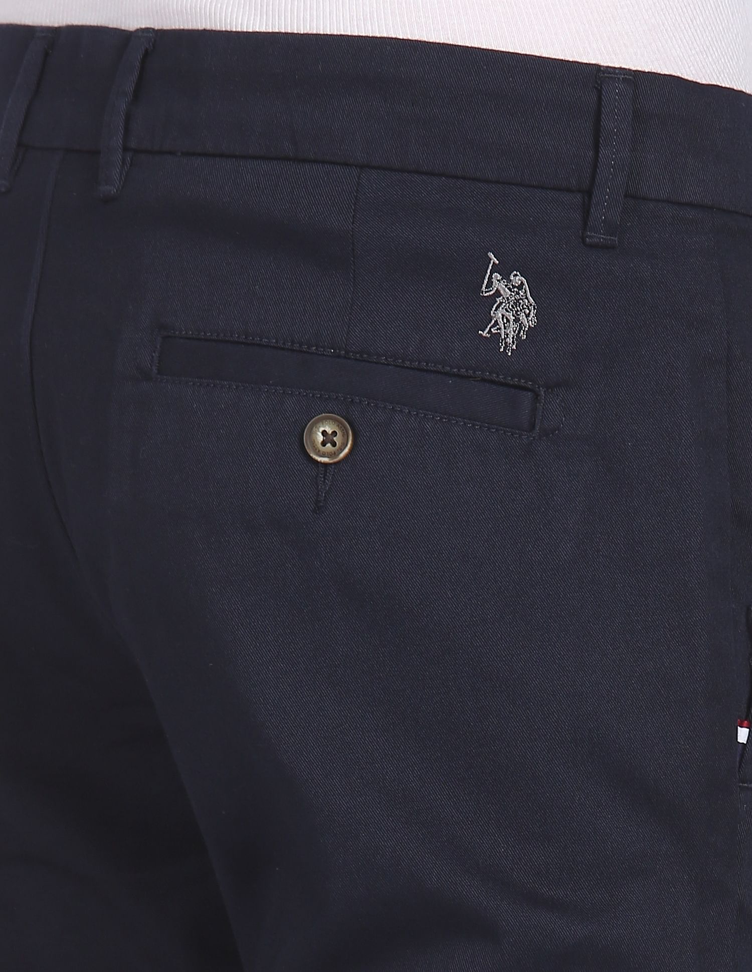 Denver Slim Fit Stretch Chinos Navy - U.S. POLO ASSN. | Large