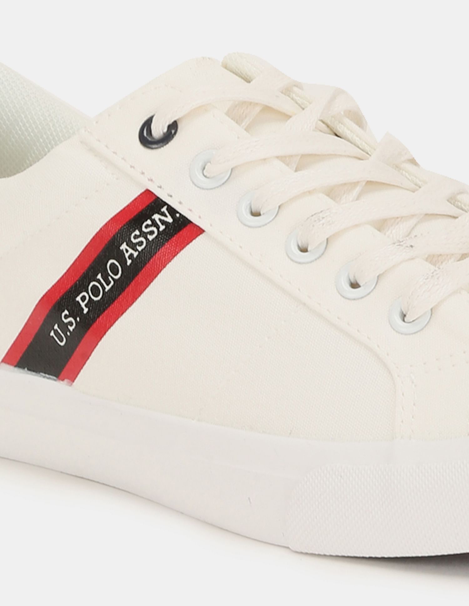 Men Round Toe Lace Up Gaiman 2.0 Sneakers Off White - U.S. Polo Assn. India | Large