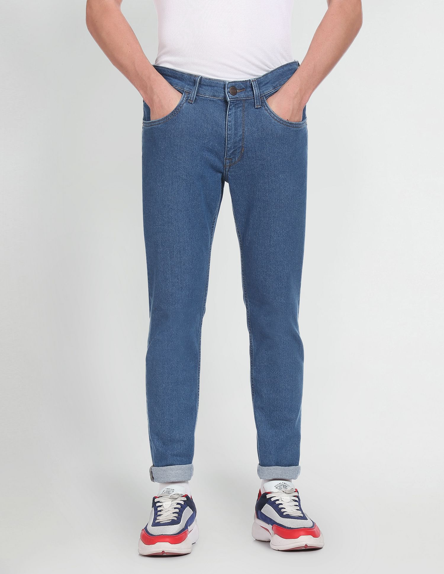 Mid Rise Rinsed Brandon Slim Tapered Fit Jeans Blue - U.S. POLO ASSN. | Large