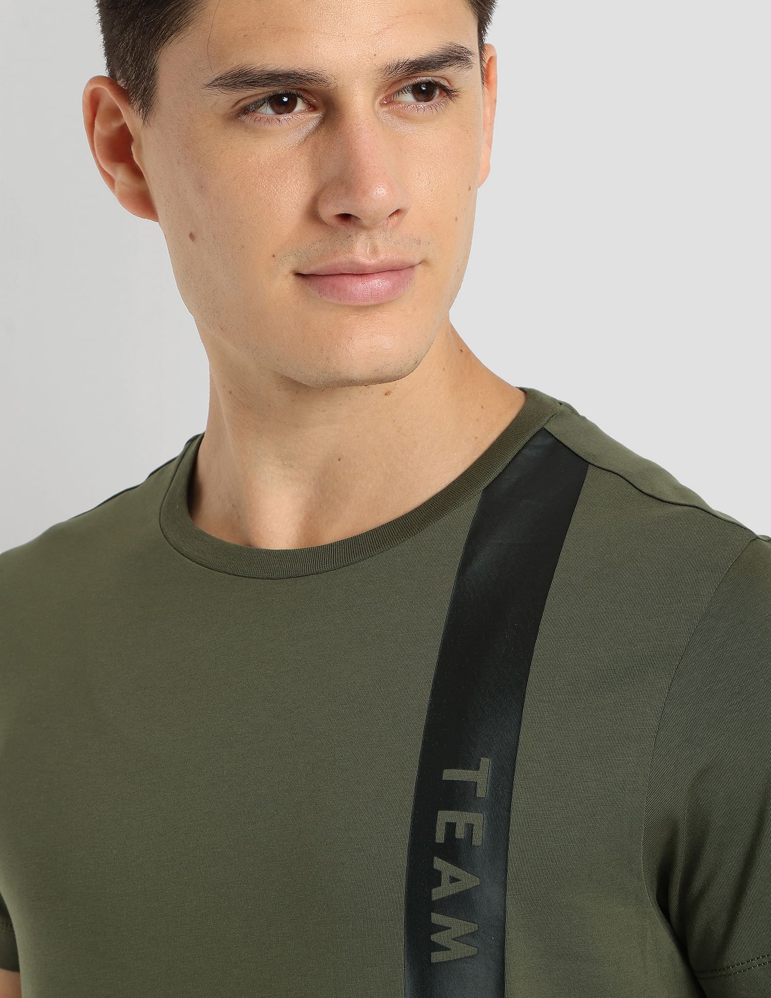 Brand Stripe Training T-Shirt Olive - U.S. Polo Assn. India | Large