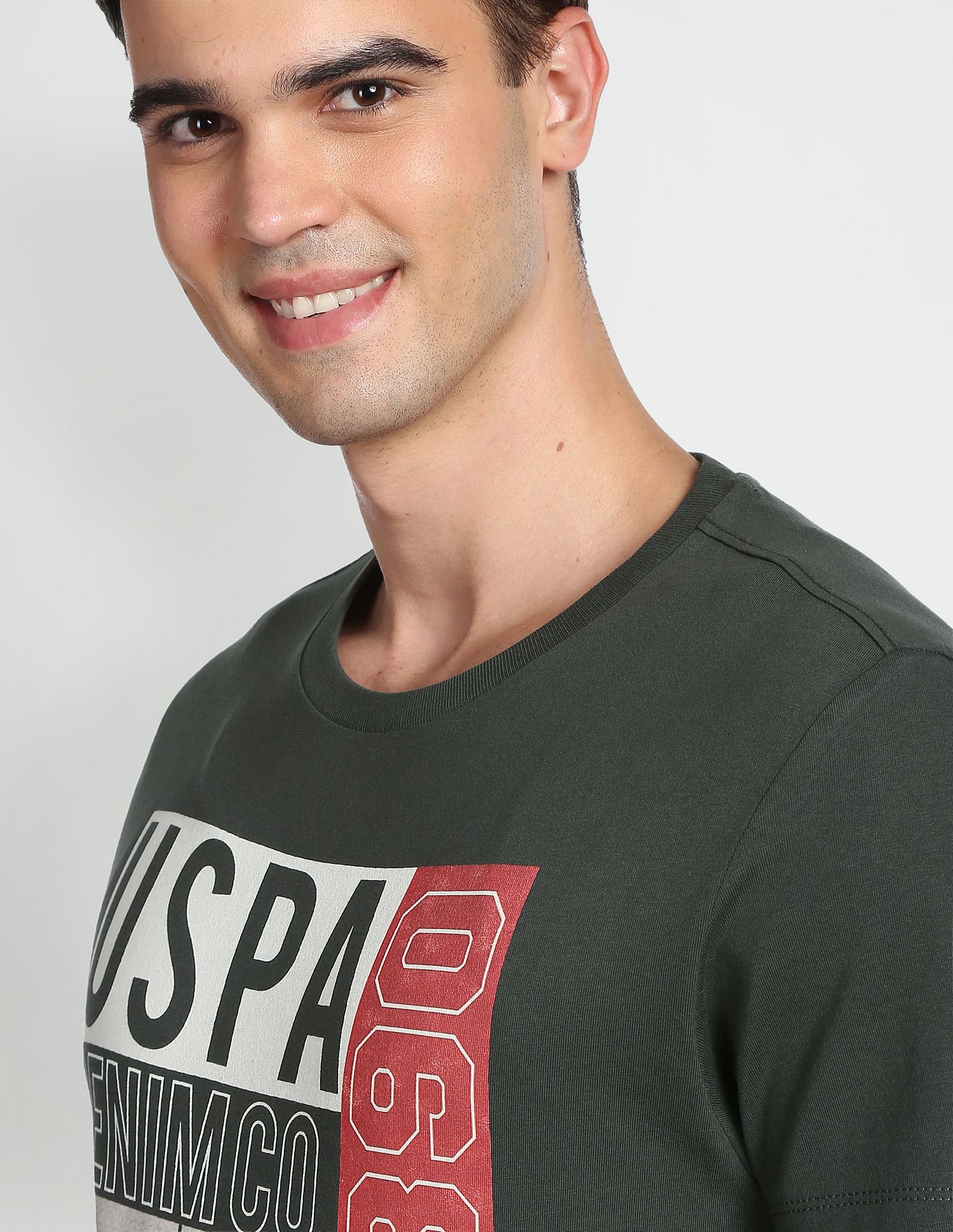 Stacked Logo T-Shirt Olive - U.S. Polo Assn. India | Large