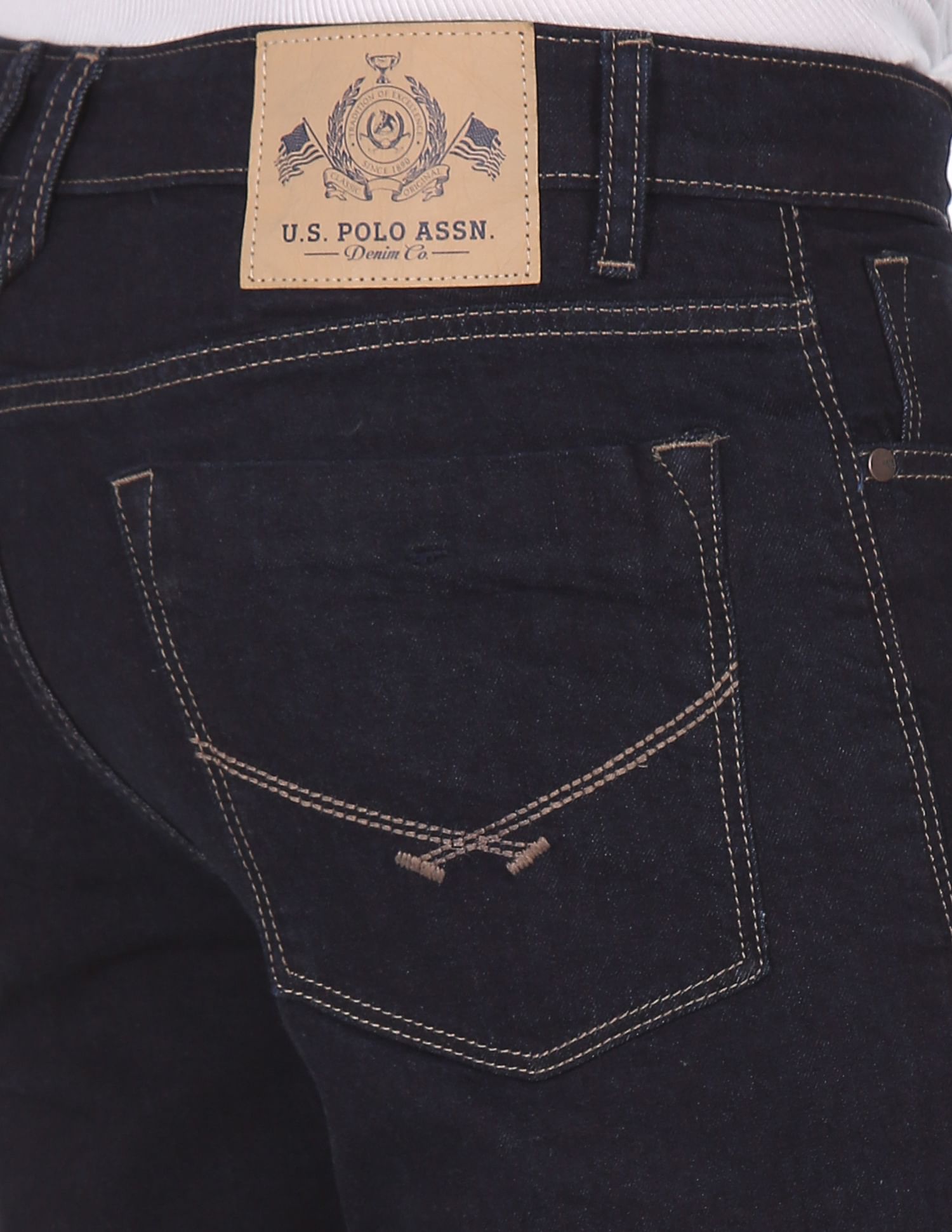 Brandon Slim Tapered Fit Clean Look Jeans Blue - U.S. Polo Assn. India | Large