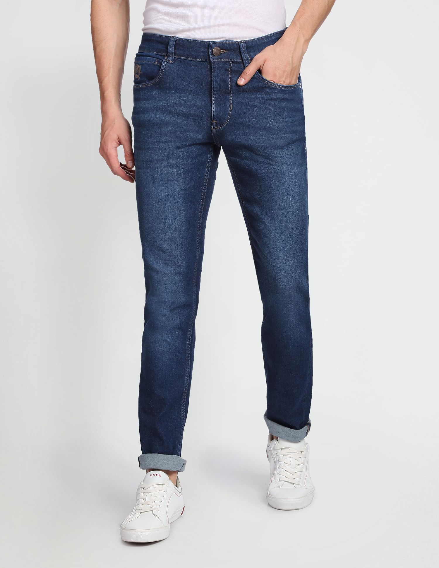 Stone Wash Brandon Slim Tapered Fit Jeans Blue - U.S. Polo Assn. India | Large