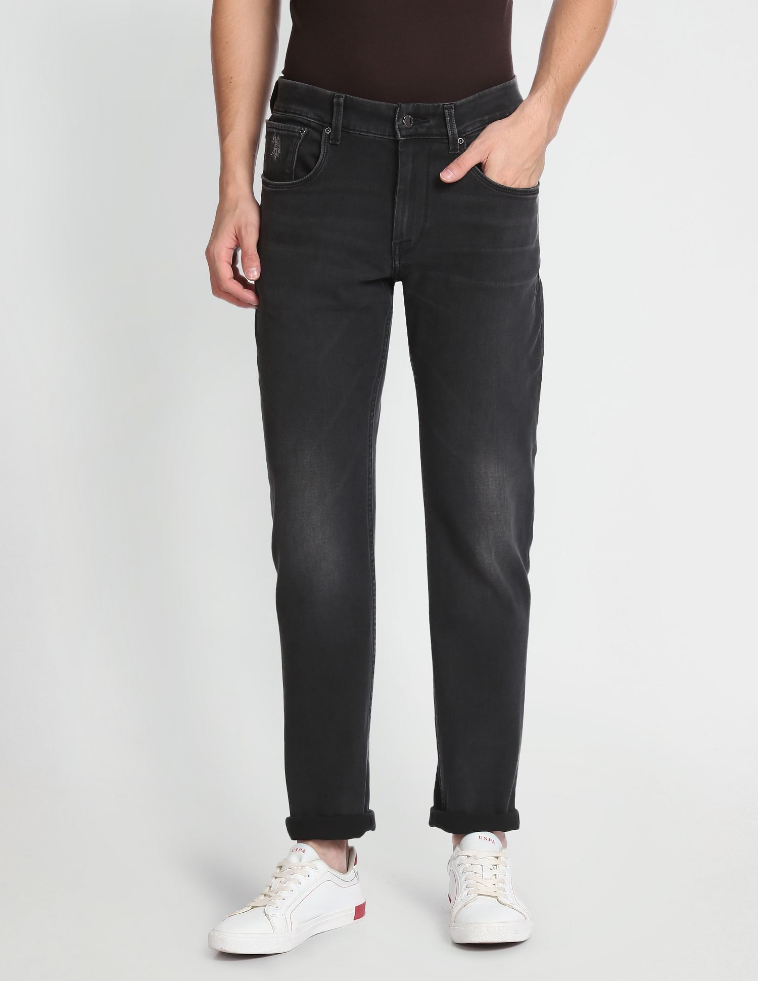 Brandon Slim Tapered Twill Premium Jeans Black - U.S. Polo Assn. India | Large