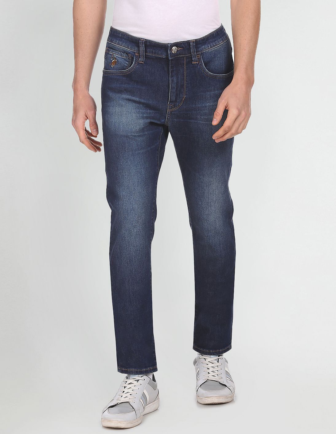 Regallo Skinny Fit Stone Wash Jeans Navy - U.S. POLO ASSN. | Large