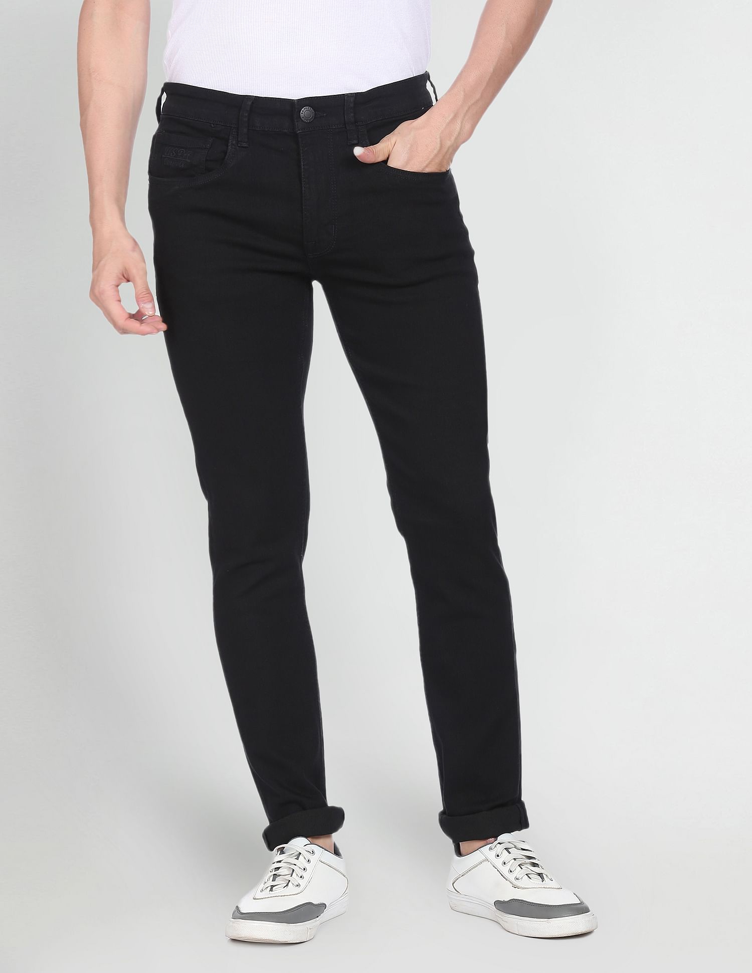 Skinny Fit Mid Rise Jeans Black - U.S. POLO ASSN. | Large