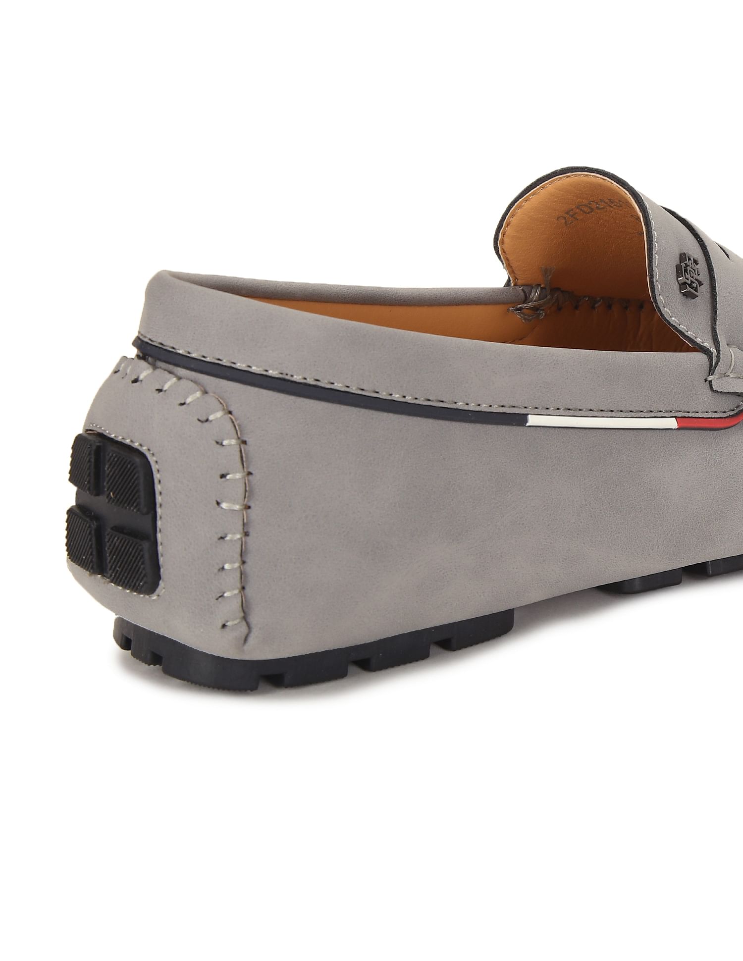 Men Round Toe Textured Curt Shoes Grey - U.S. Polo Assn. India | Large