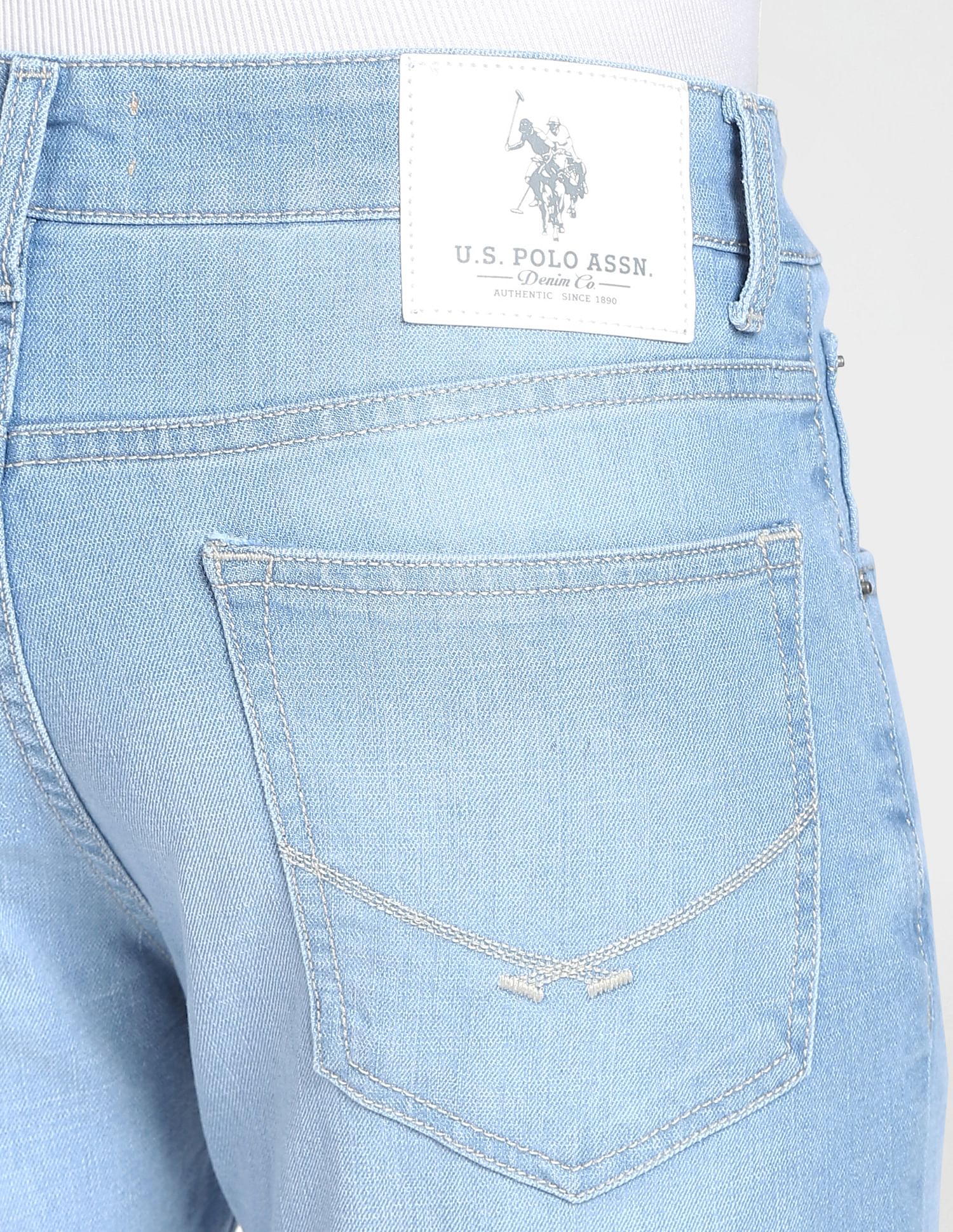 Stone Wash Brandon Slim Fit Jeans Blue - U.S. POLO ASSN. | Large