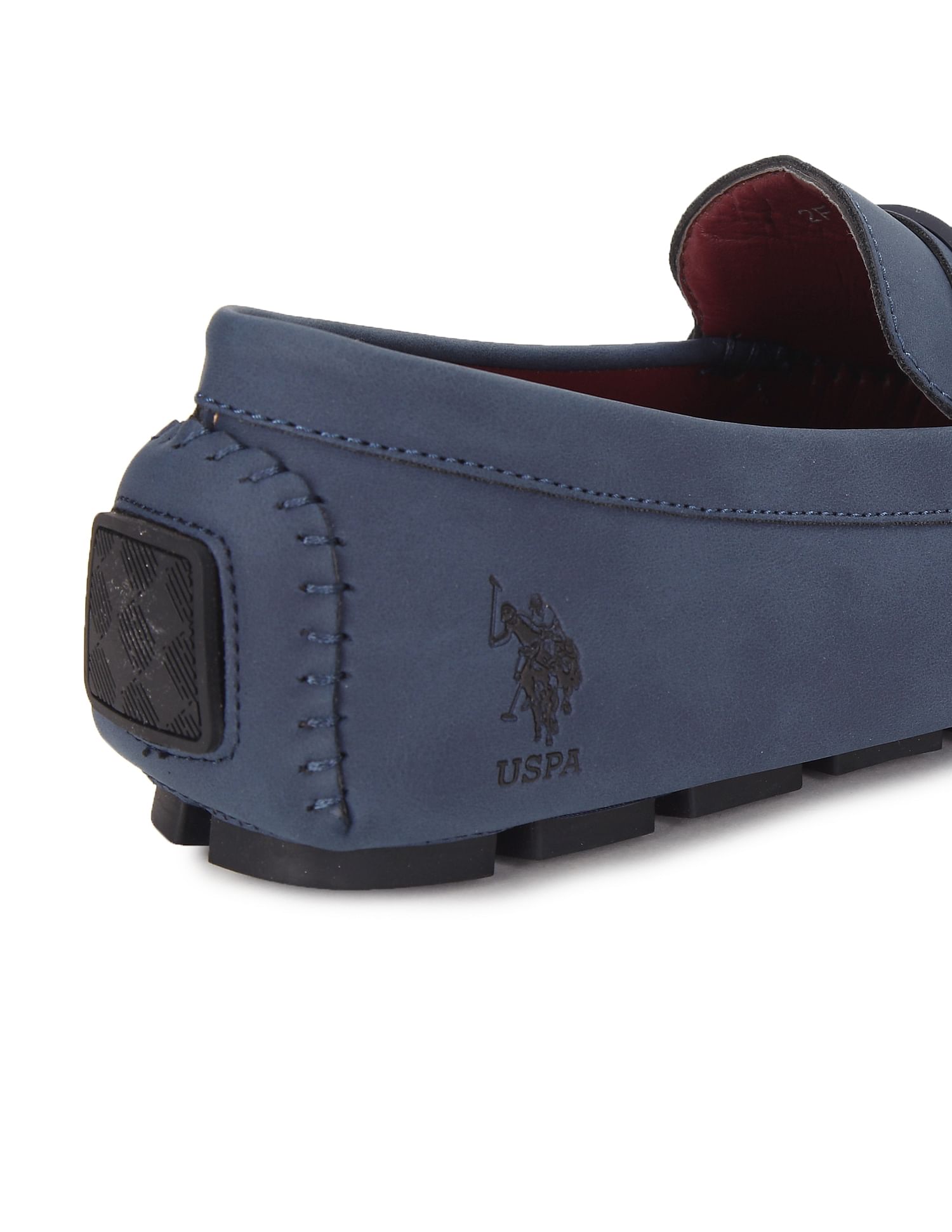 Men Round Toe Textured Scott Shoes Navy - U.S. POLO ASSN. | Large