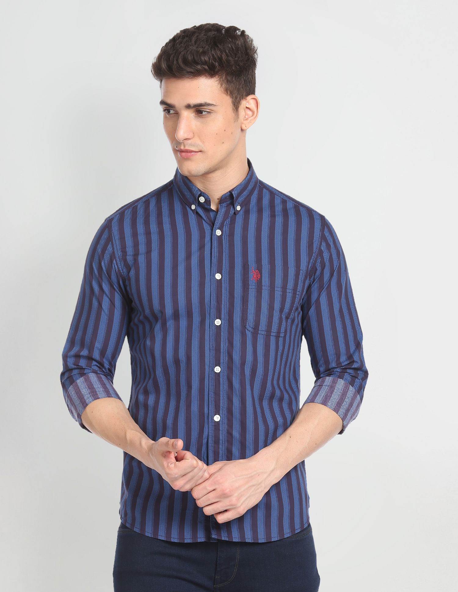 Slim Fit Pure Cotton Casual Shirt – U.S. Polo Assn. India