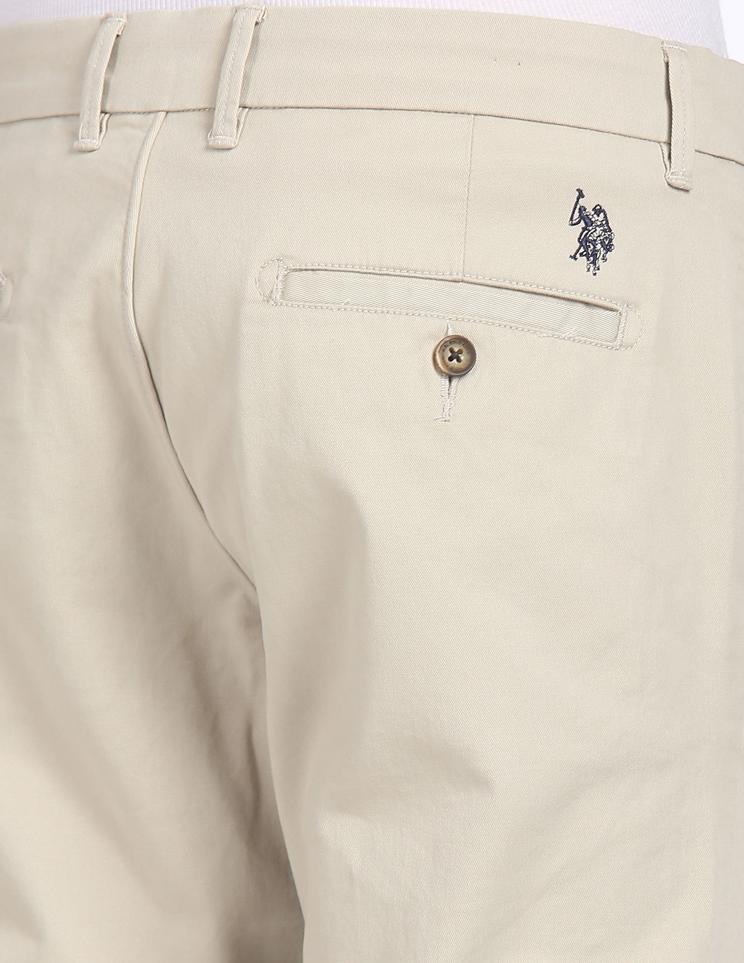 Denver Slim Fit Stretch Chinos Stone - U.S. POLO ASSN. | Large
