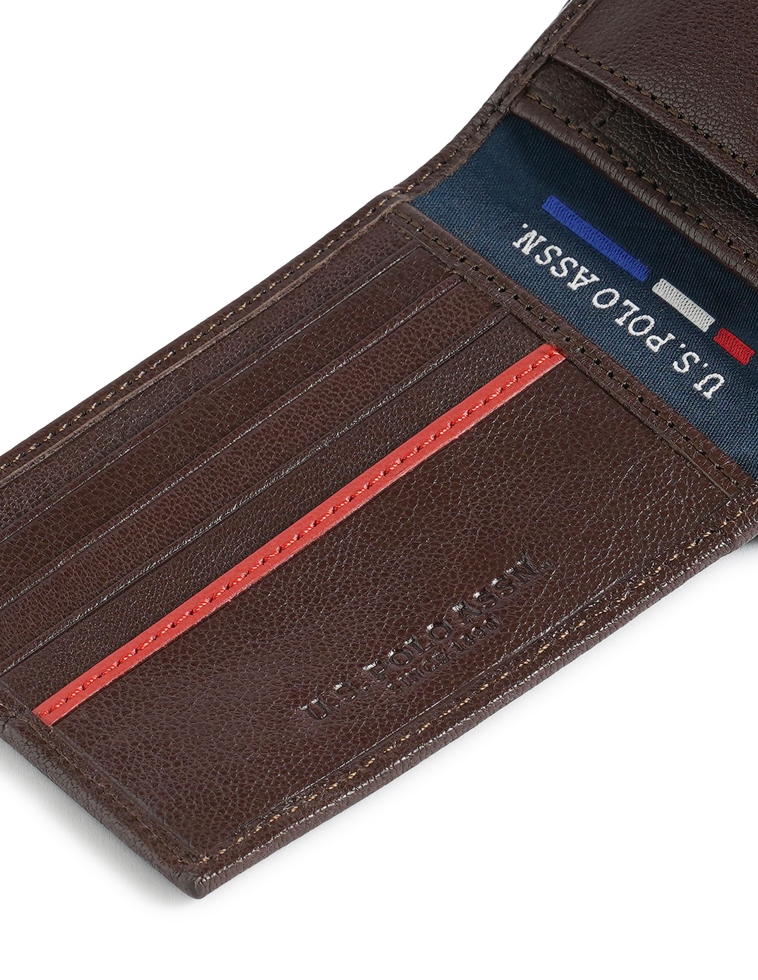 Bi-Fold Textured Wallet Dark Brown - U.S. POLO ASSN. | Large