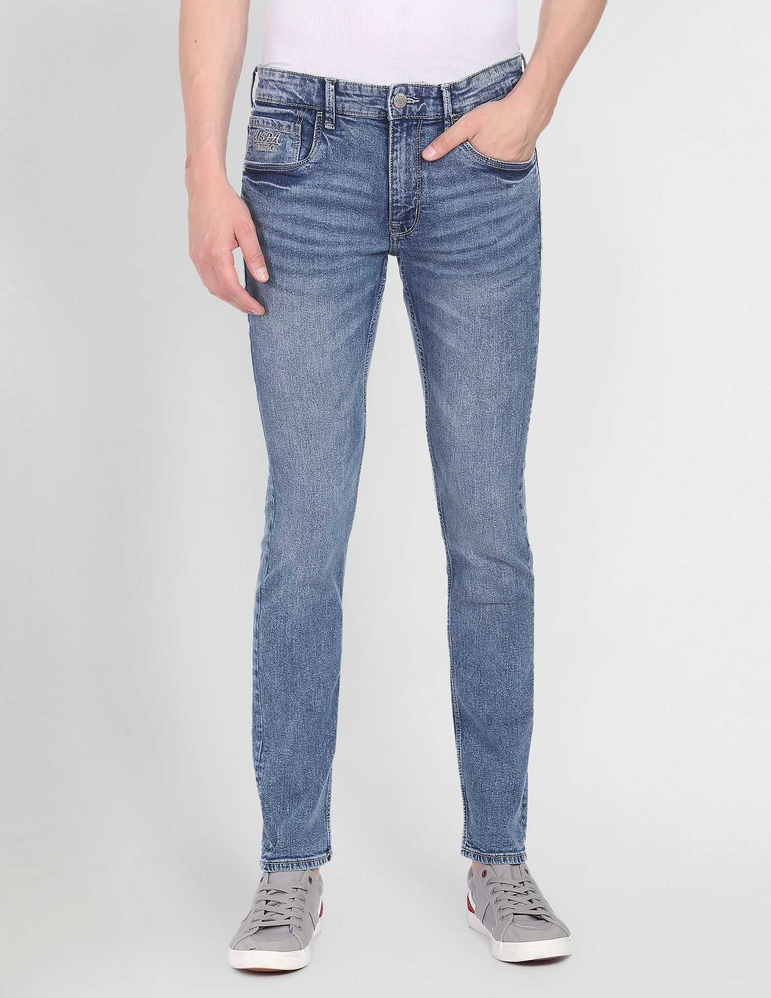 Stone Wash Brandon Slim Tapered Fit Jeans Blue - U.S. Polo Assn. India | Large