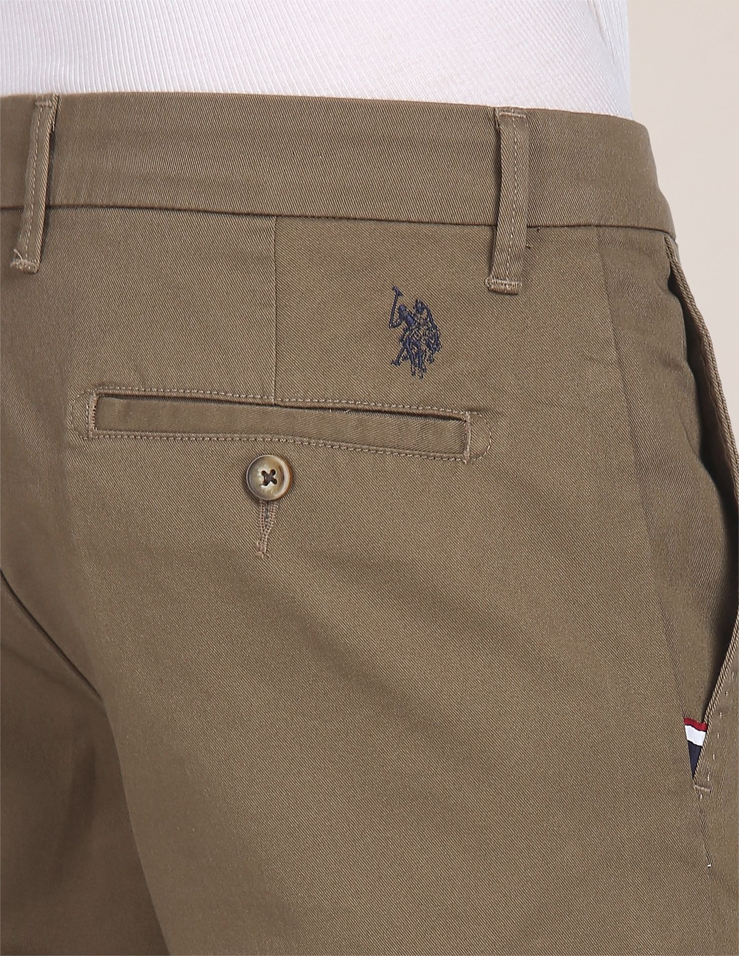 Denver Slim Fit Stretch Chinos Brown - U.S. POLO ASSN. | Large