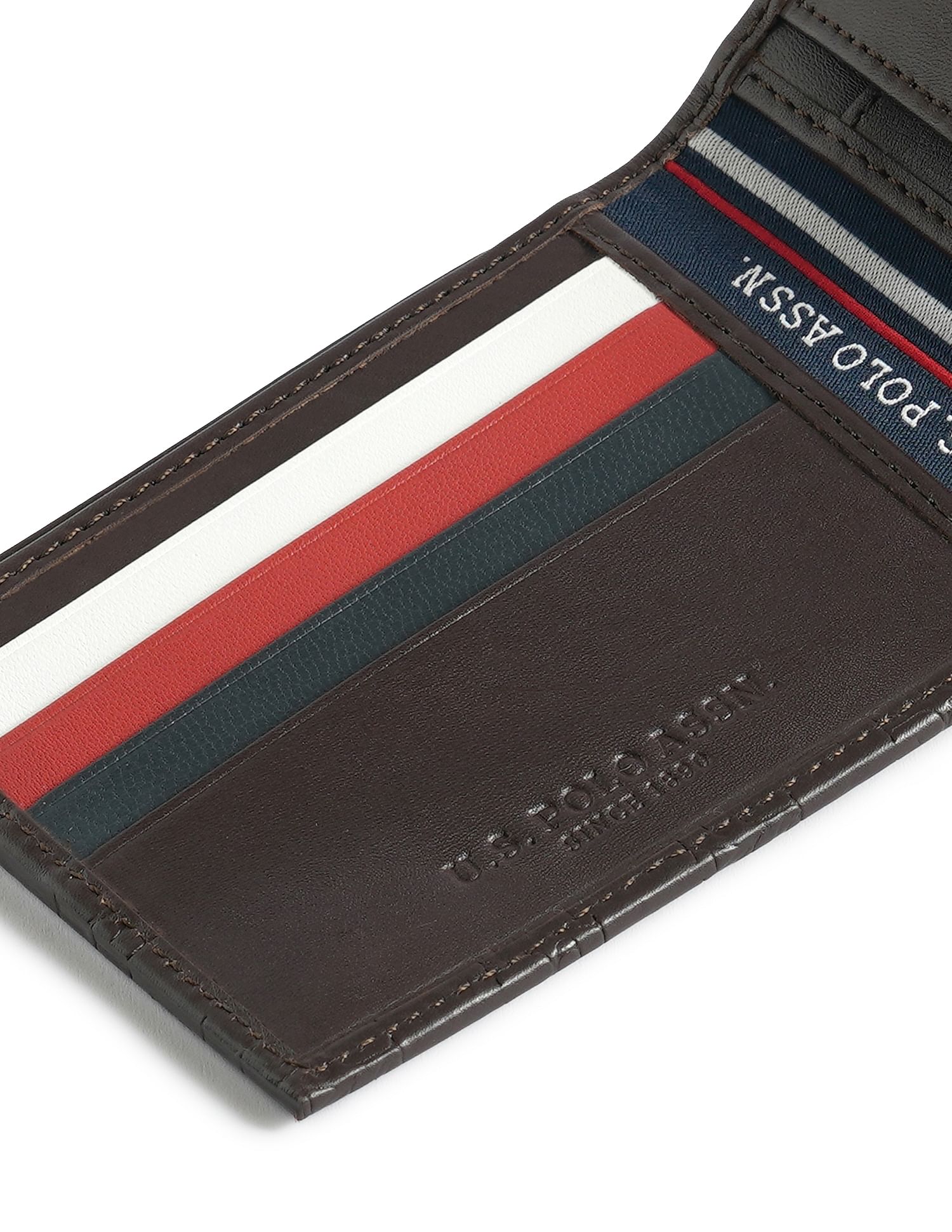 Bi-Fold Debossed Wallet Dark Brown - U.S. Polo Assn. India | Large