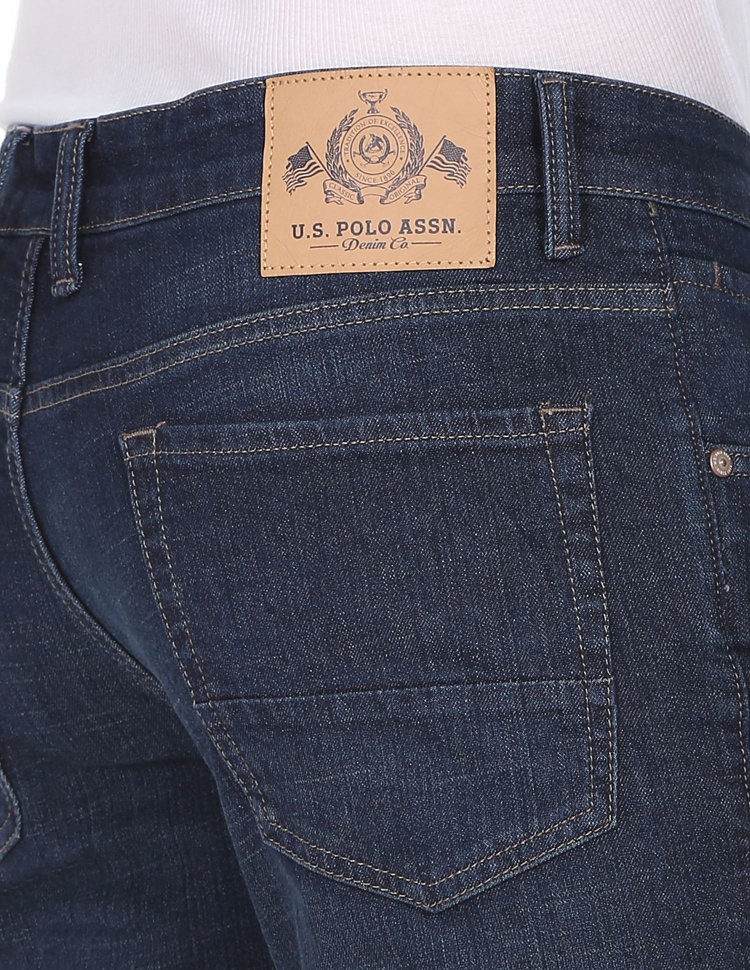 Brandon Slim Tapered Fit Rinsed Jeans Blue - U.S. POLO ASSN. | Large