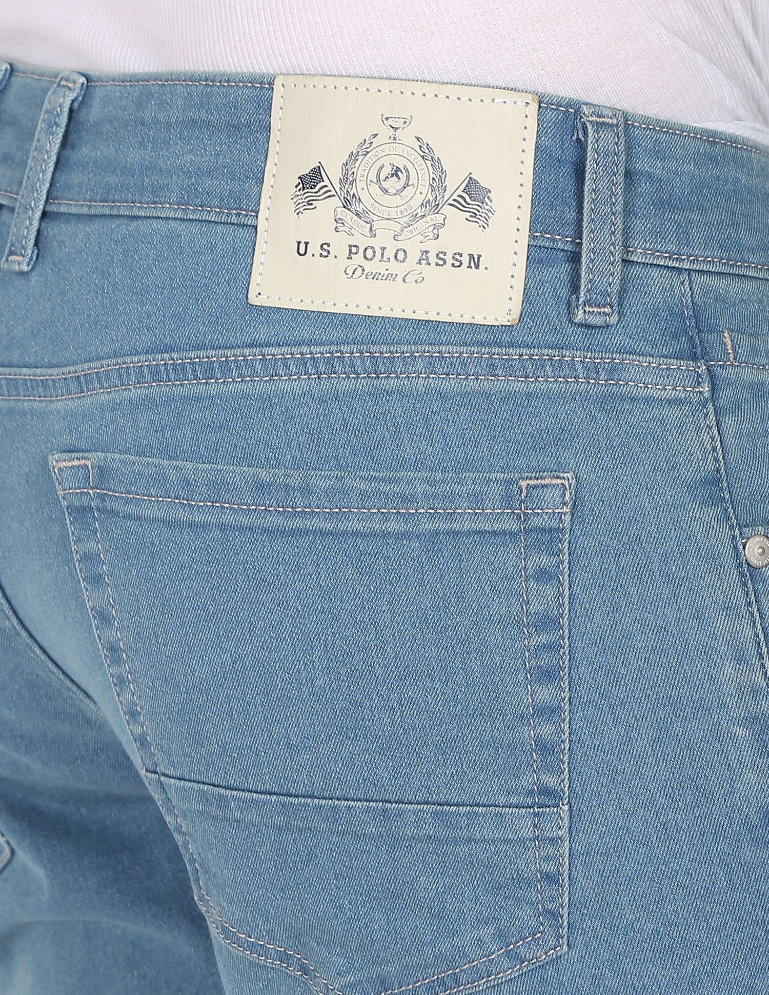 Brandon Slim Tapered Fit Rinsed Jeans Blue - U.S. POLO ASSN. | Large