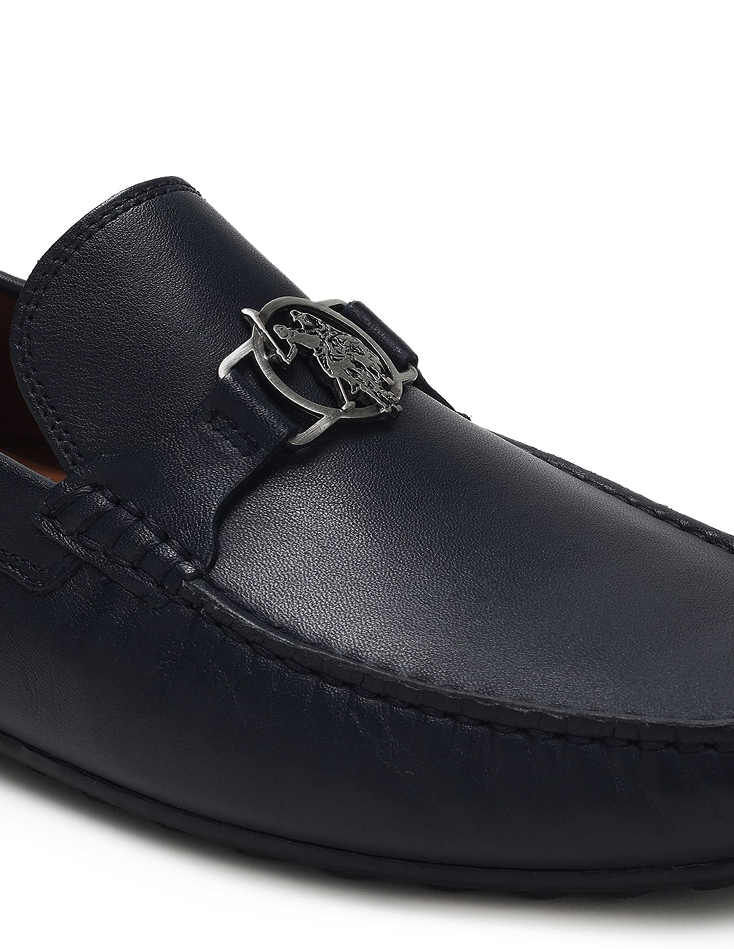 Men Metallic Logo Solid Raptor Slip On Shoes Navy - U.S. Polo Assn. India | Large