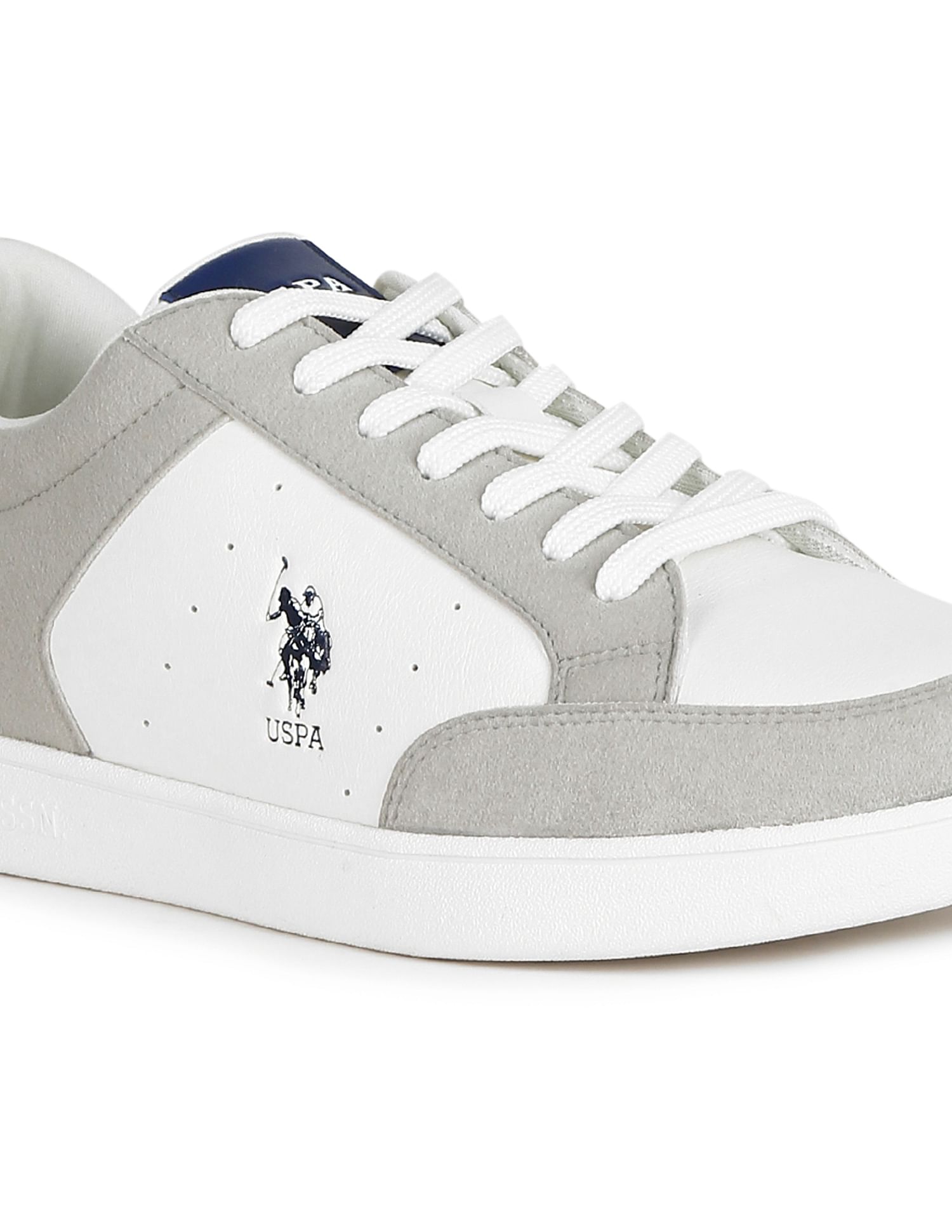 Men Colour Block Lace Up Liotto Sneakers Off-White and Grey - U.S. POLO ASSN. | Large