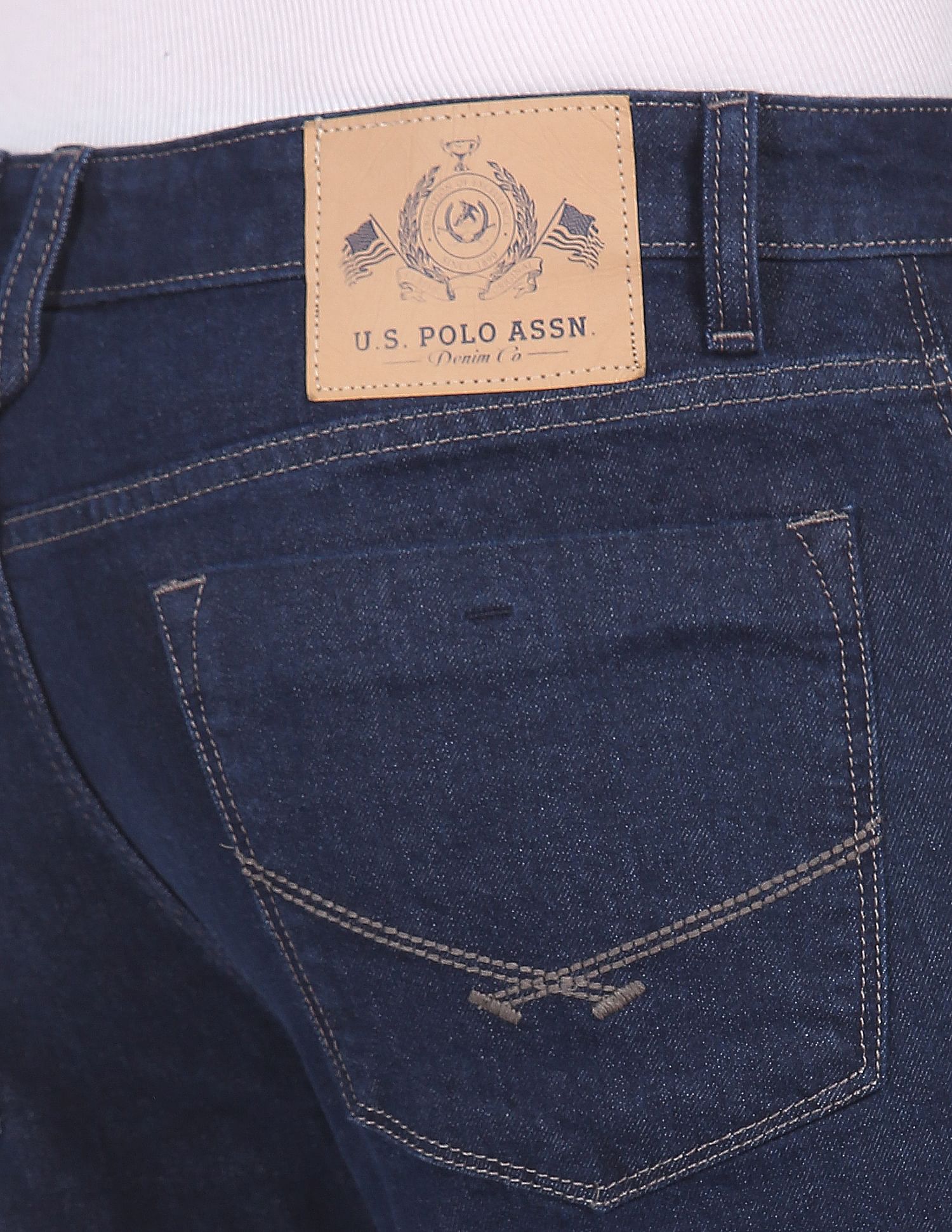 Brandon Slim Tapered Fit Stone Wash Jeans Blue - U.S. Polo Assn. India | Large