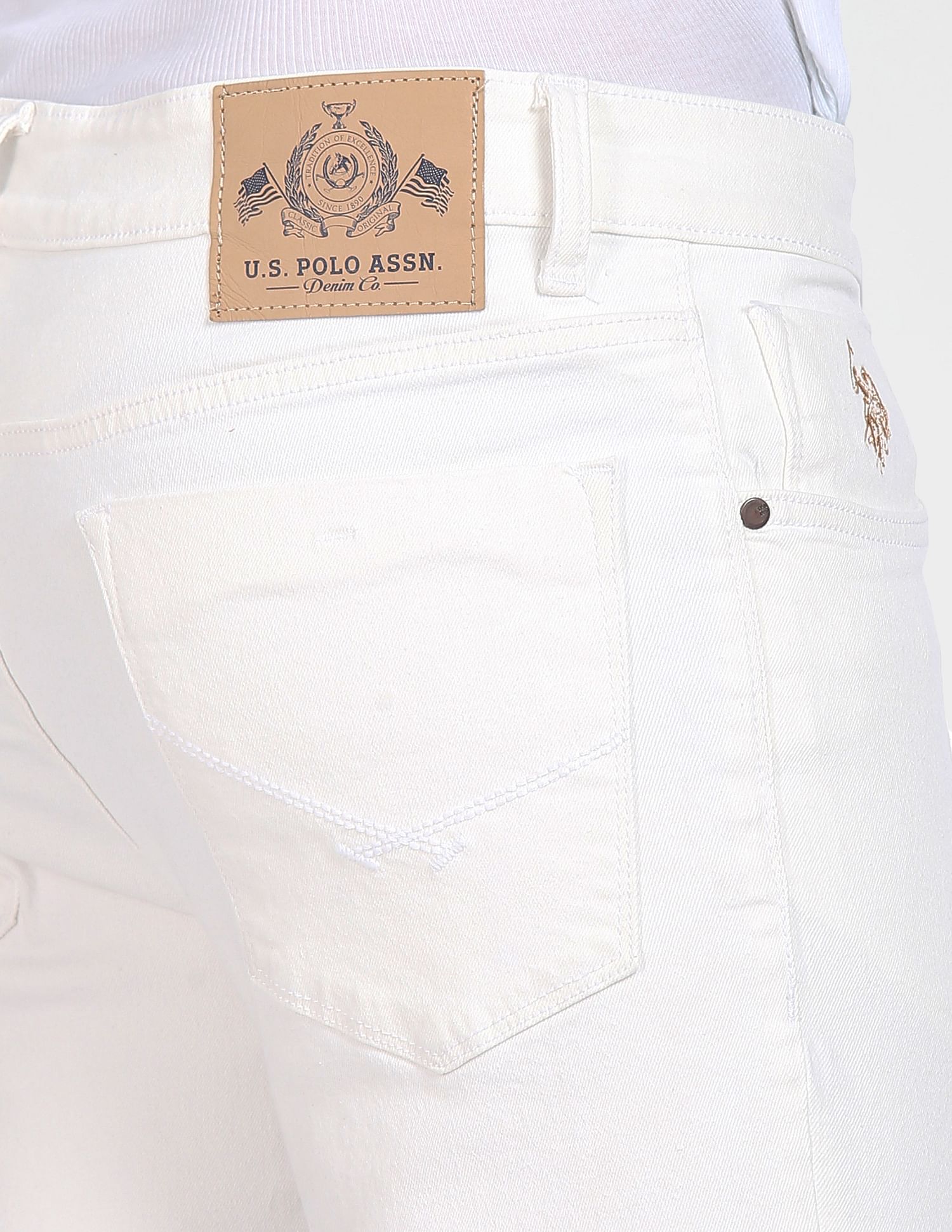 Brandon Slim Tapered Fit Jeans White - U.S. Polo Assn. India | Large