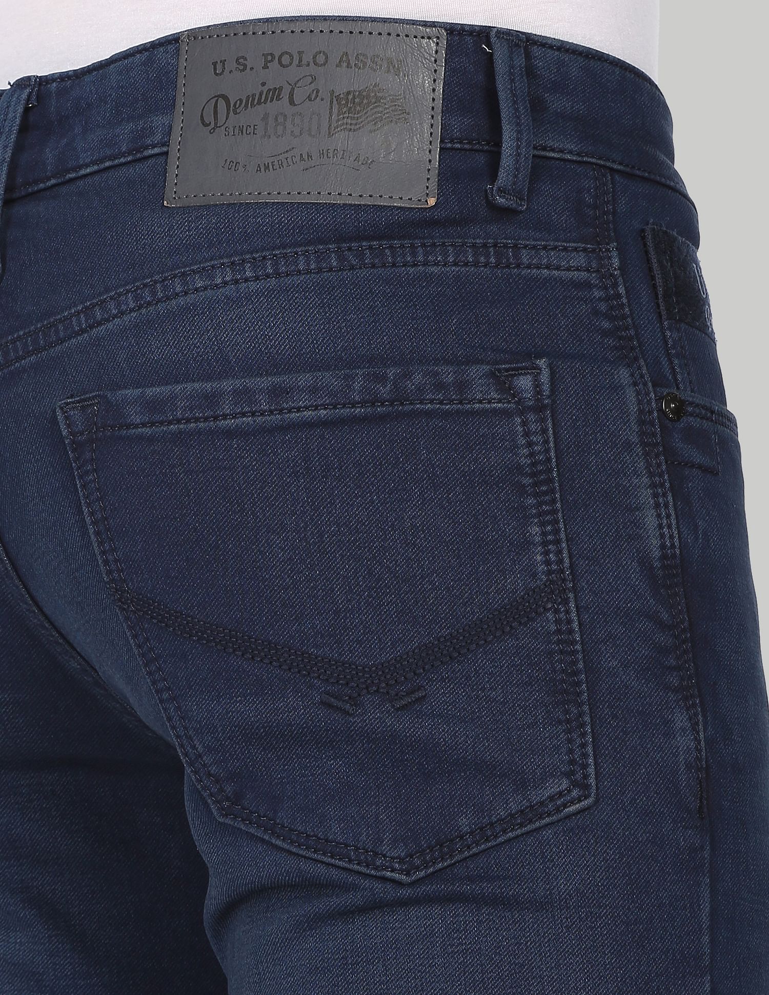 Brandon Slim Tapered Fit Stone Wash Jeans Blue - U.S. POLO ASSN. | Large