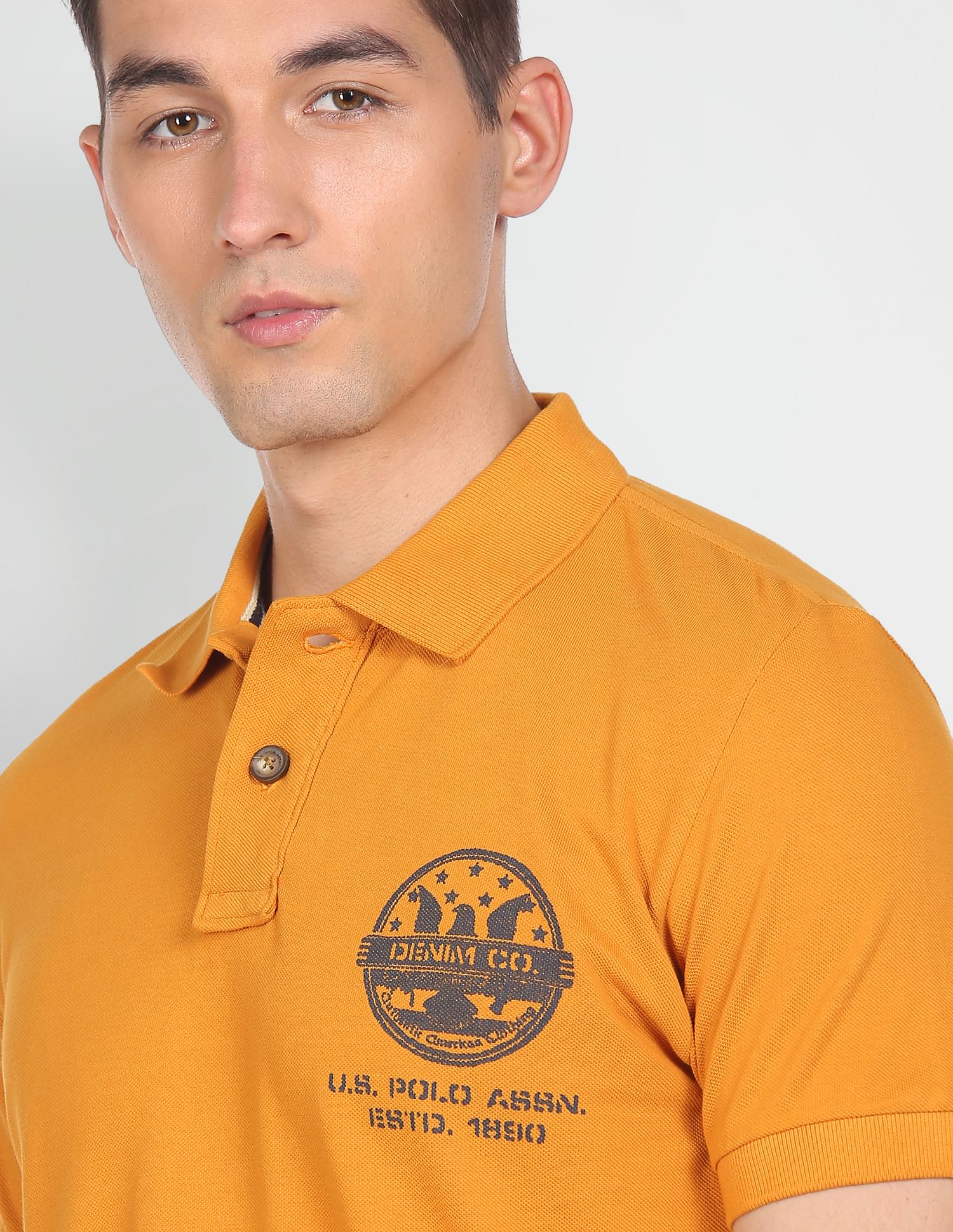 Short Sleeve Solid Polo Shirt Gold - U.S. Polo Assn. India | Large