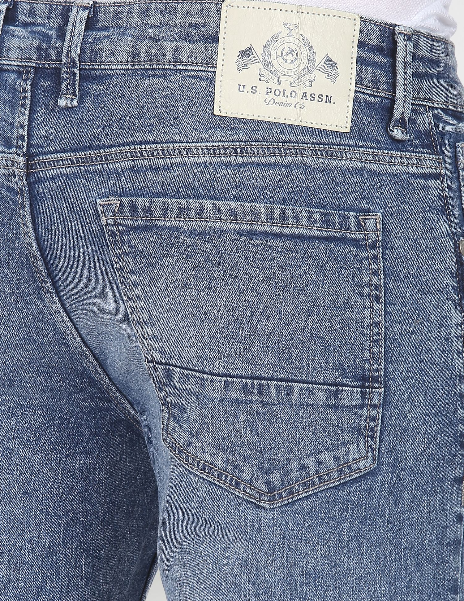 Stone Wash Brandon Slim Tapered Fit Jeans Blue - U.S. Polo Assn. India | Large