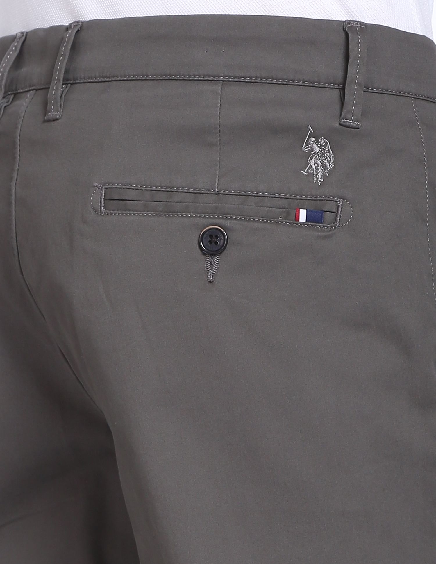 Denver Slim Fit Stretch Chinos Dark Grey - U.S. POLO ASSN. | Large