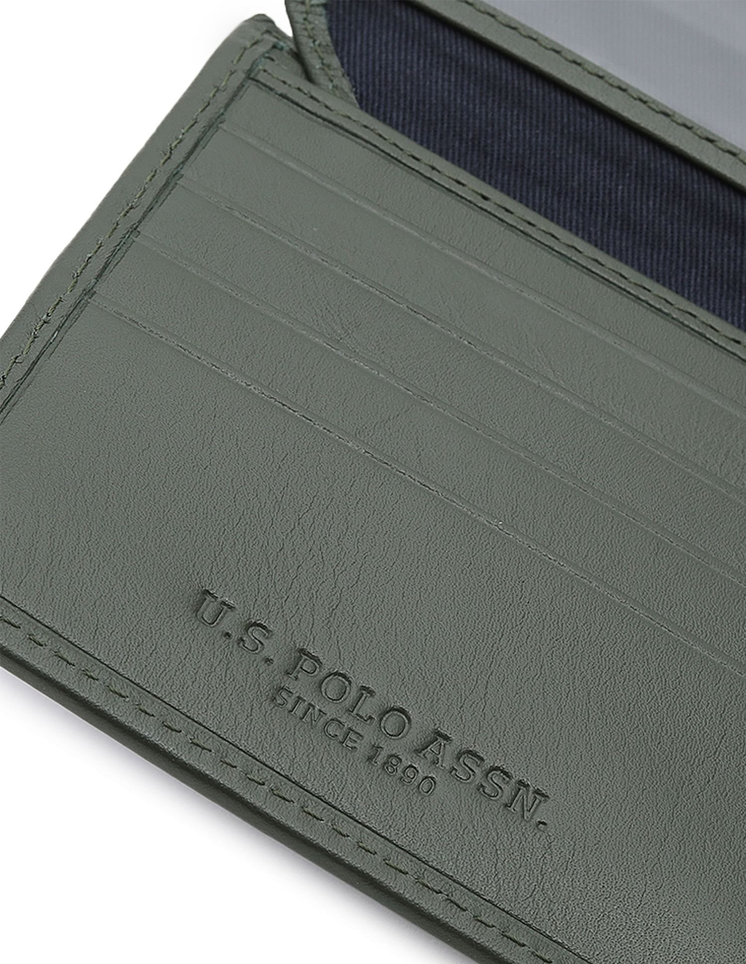 Bi-Fold Solid Wallet Olive - U.S. POLO ASSN. | Large