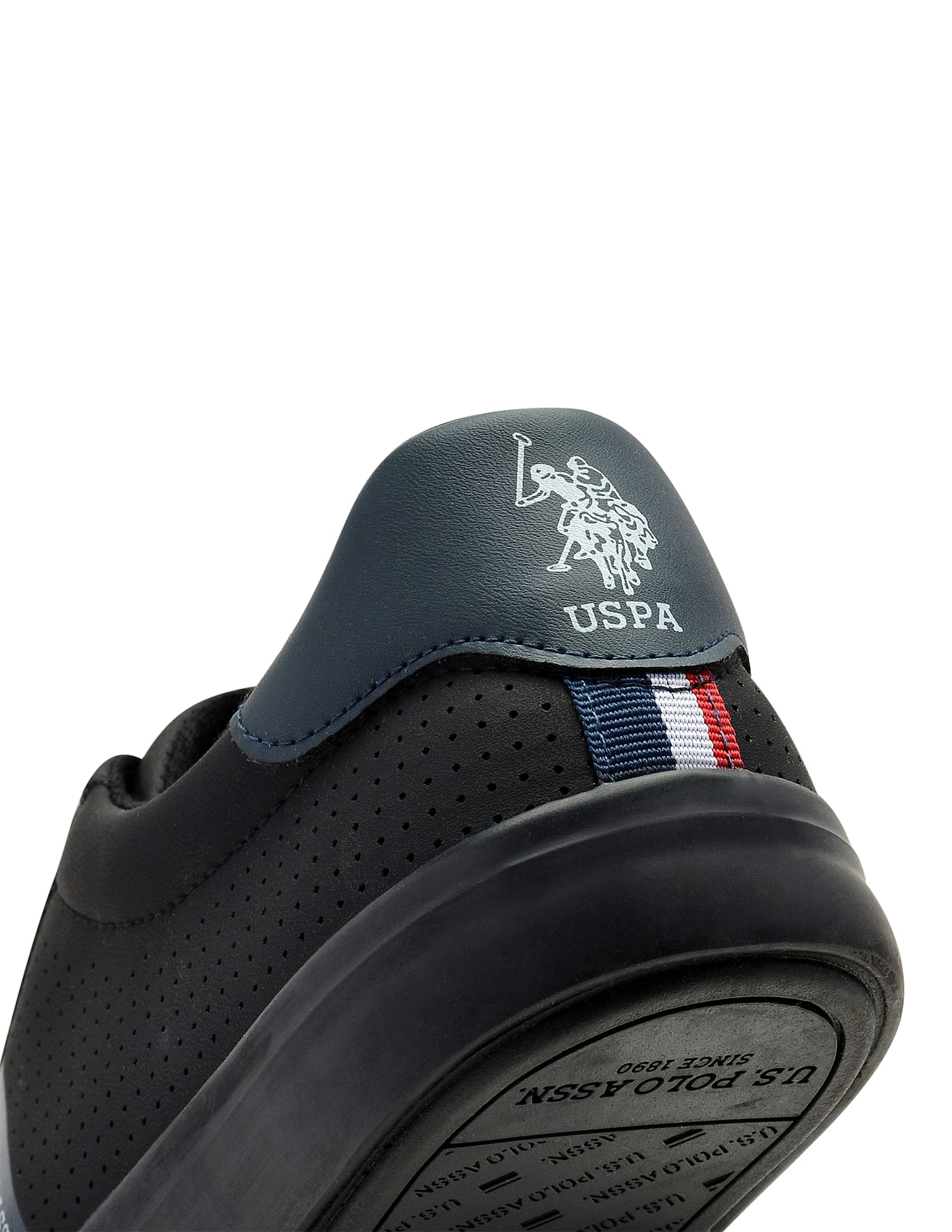 Men Brand Stripe Perforated Capron 2.0 Sneakers Black - U.S. Polo Assn. India | Large