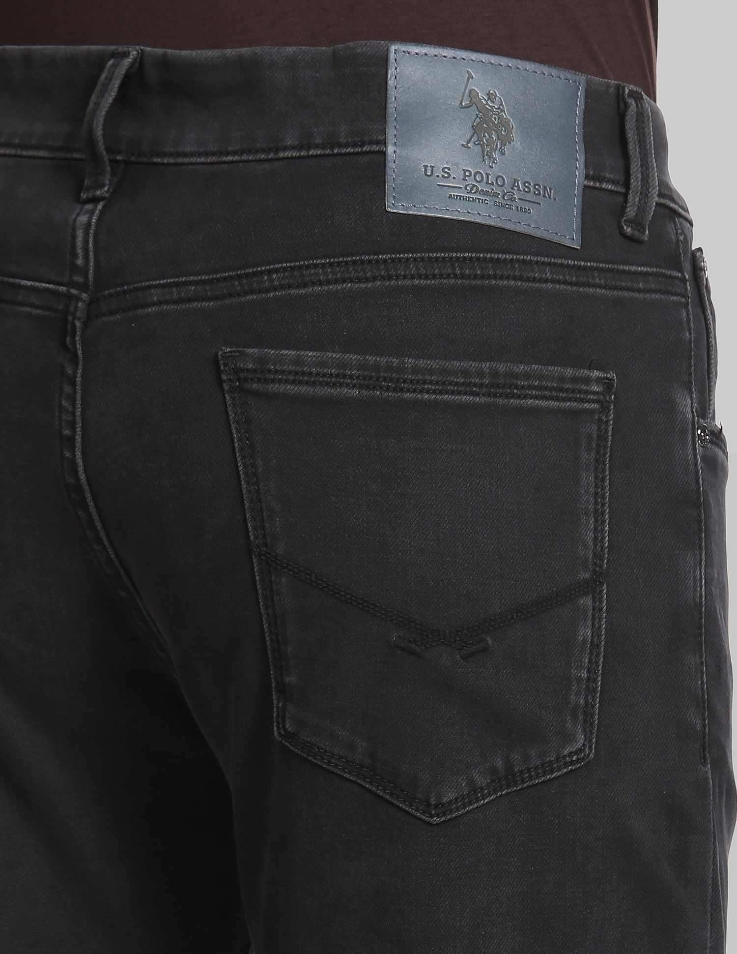 Brandon Slim Tapered Twill Premium Jeans Black - U.S. Polo Assn. India | Large