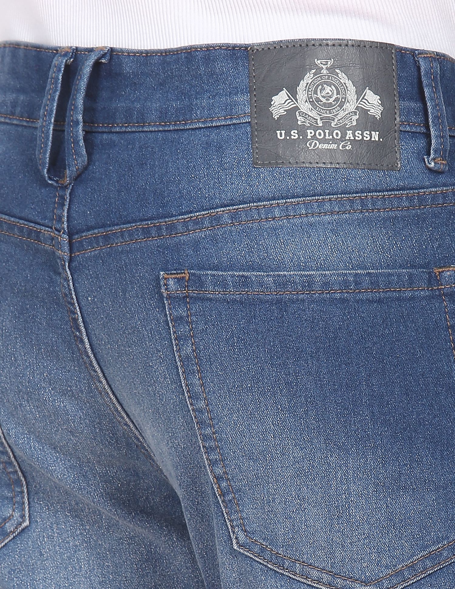 Brandon Slim Tapered Fit Stone Wash Jeans Blue - U.S. POLO ASSN. | Large