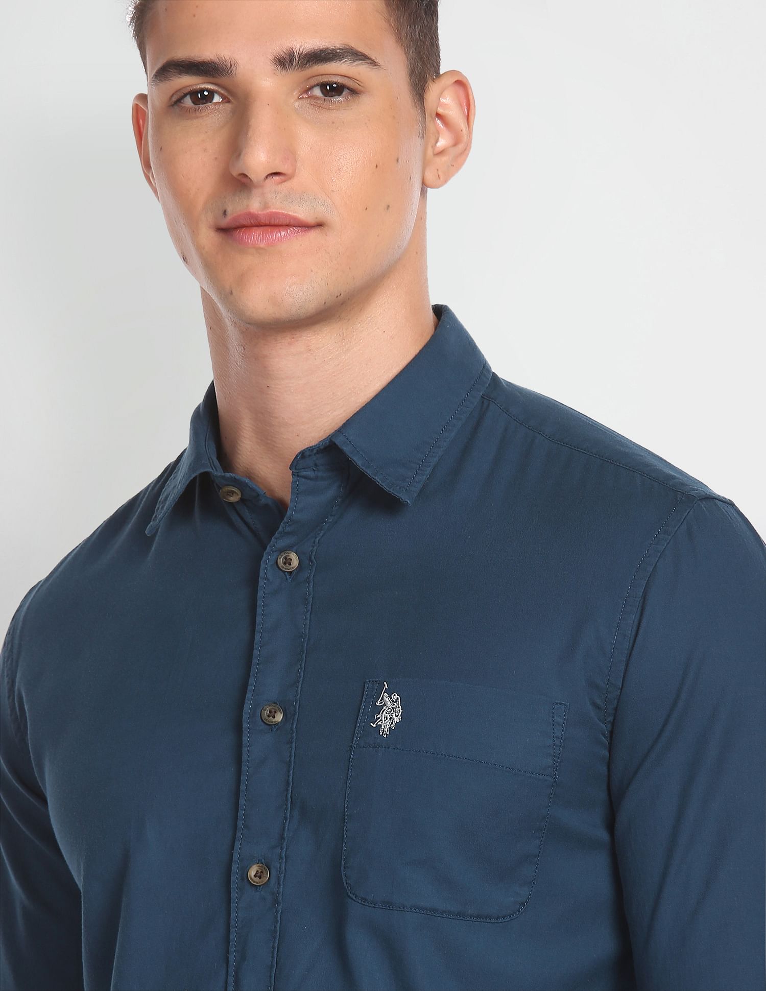 Solid Laundered Shirt Navy - U.S. Polo Assn. India | Large