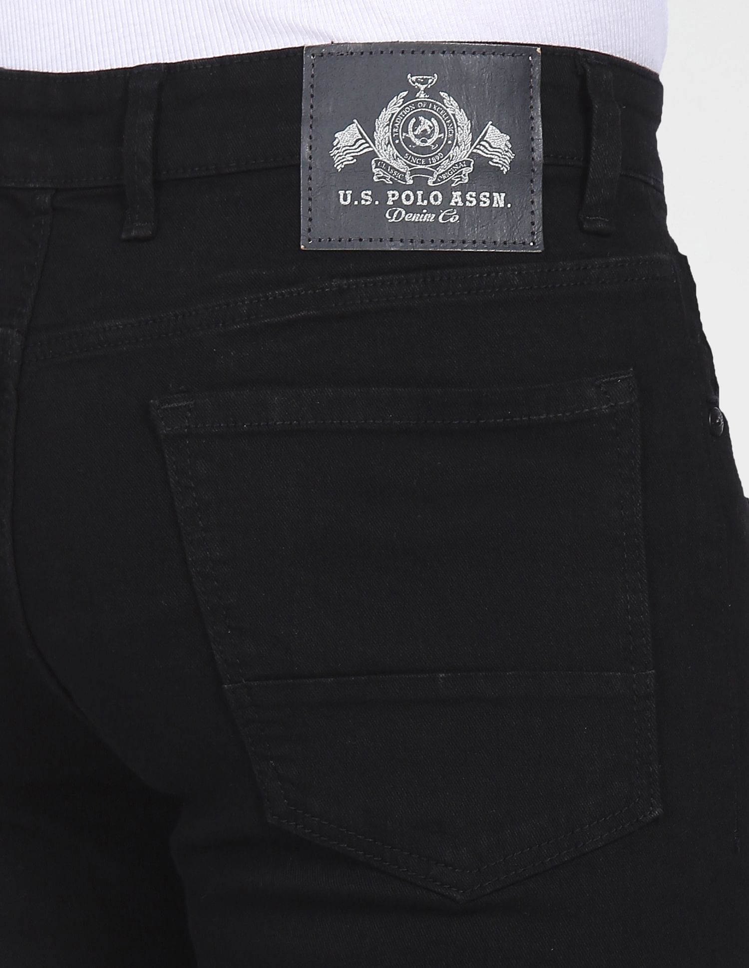 Skinny Fit Mid Rise Jeans Black - U.S. POLO ASSN. | Large